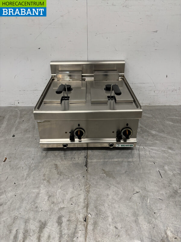 Friteuse double Giga en acier inoxydable 2 x 6 litres 400V Horeca