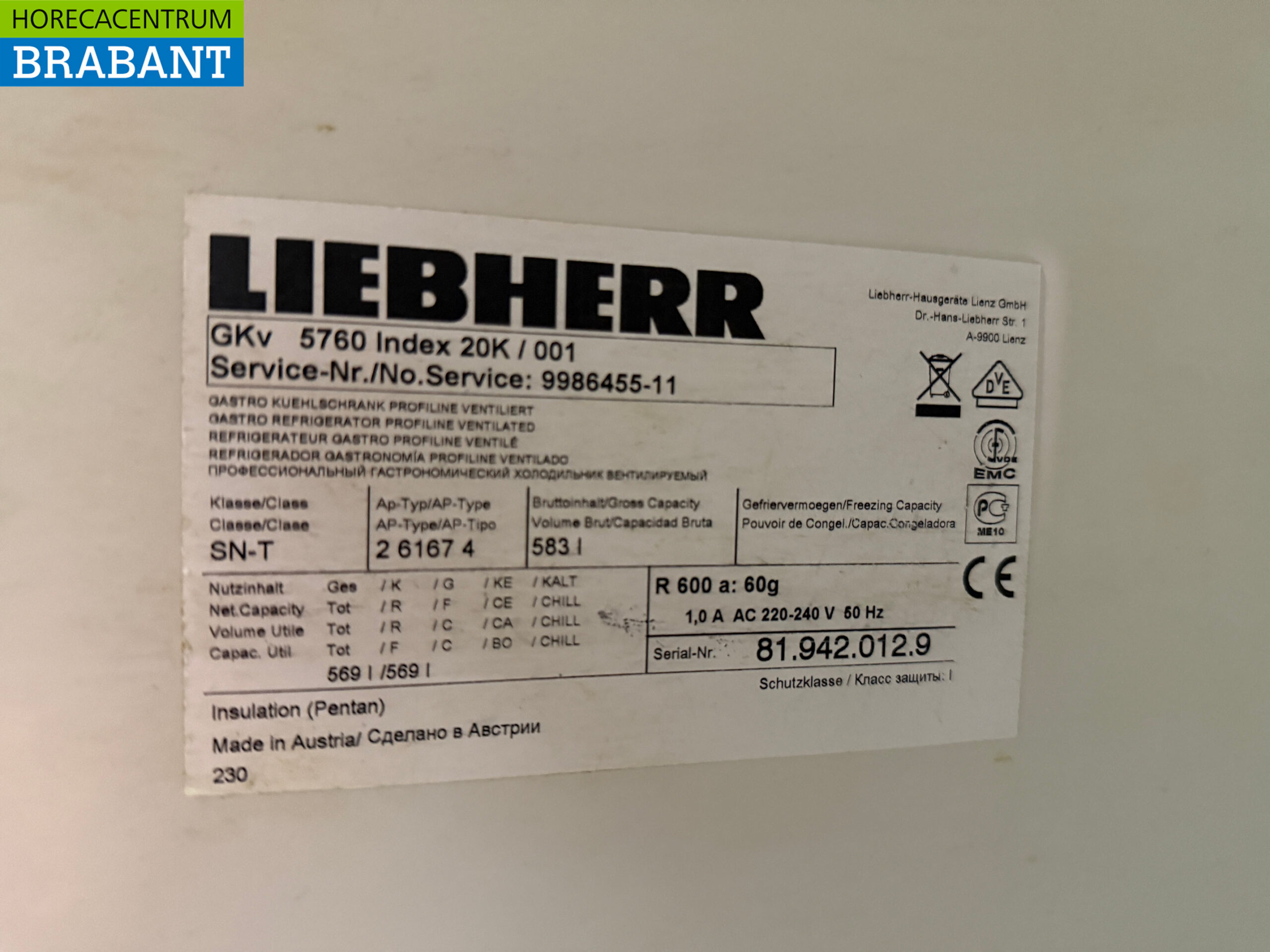 Réfrigérateur Liebherr en acier inoxydable 583 litres 230V Horeca – Image 5