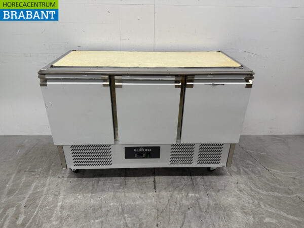 Établi réfrigéré en acier inoxydable 3 portes 137 cm 230V Horeca