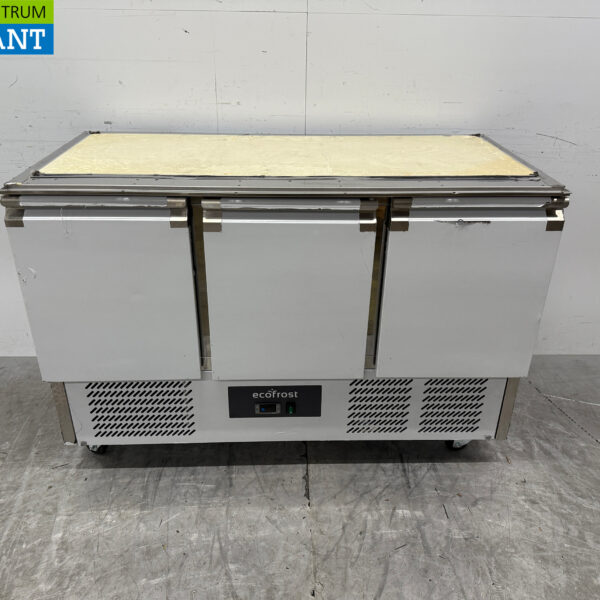 Établi réfrigéré en acier inoxydable 3 portes 137 cm 230V Horeca