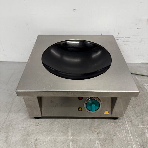 Acier inoxydable Bohner Induction Wok Plaque wok avec poêle wok 5 kW 400V Horeca