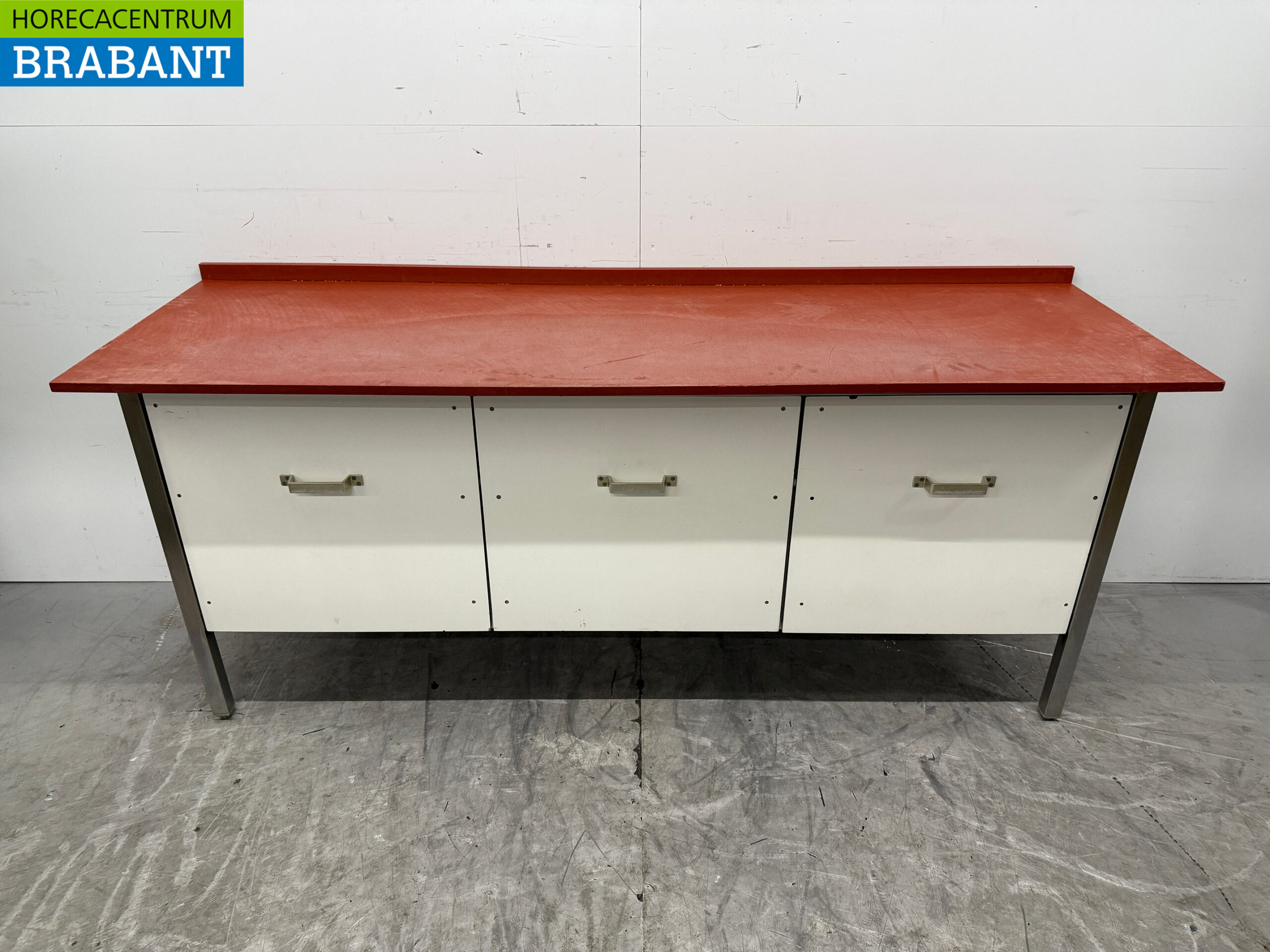 Acier inoxydable Polyéthylène PE Table de découpe Table de travail 3 tiroirs 220 x 70 x 94 cm Restauration Boucherie