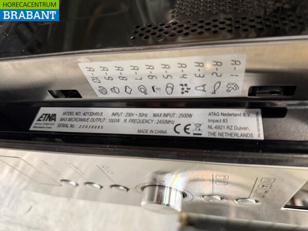 Micro-ondes combiné Etna en acier inoxydable 1000 Watt encastrable 230V Horeca – Image 5