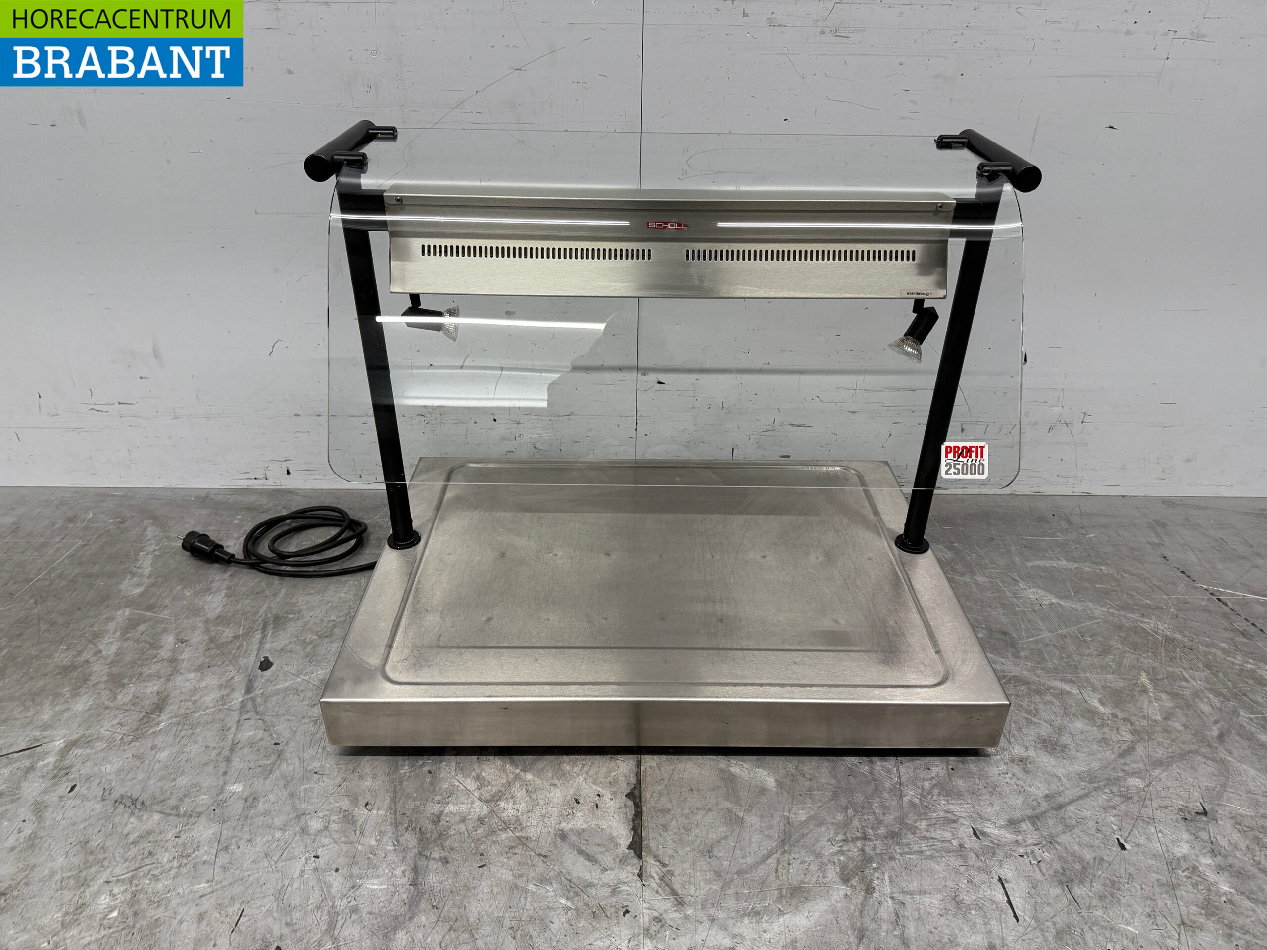 Plaque chauffante Scholl en acier inoxydable avec lampes chauffantes 85 cm 230V Horeca 2.5 kw