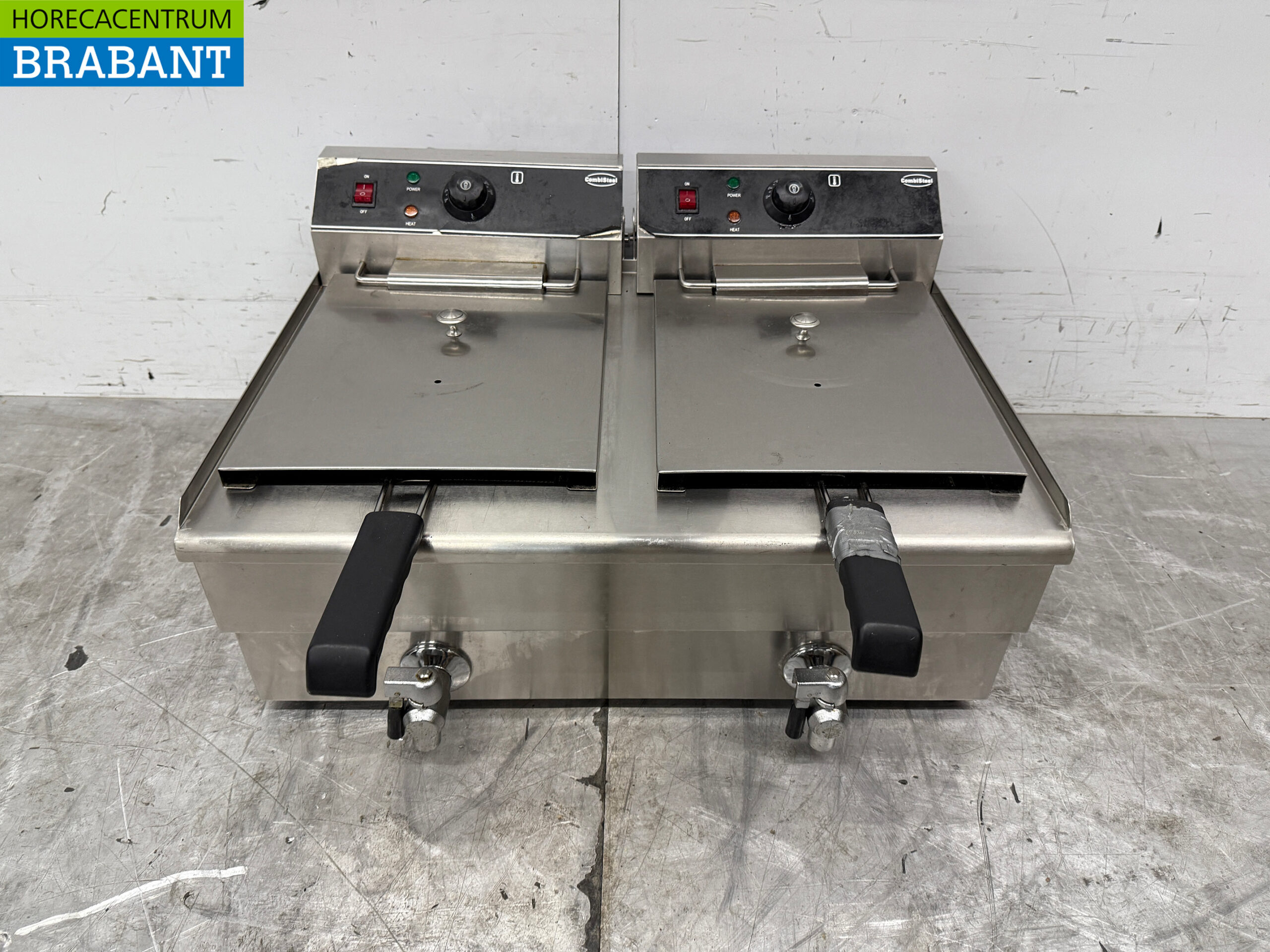 Friteuse double Combisteel en acier inoxydable 2 x 16 litres 2 x 400V Horeca