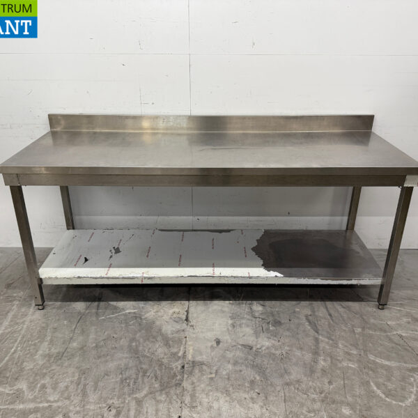 Table de travail en acier inoxydable avec étagère inférieure 200 x 70 x 86,5 cm Horeca