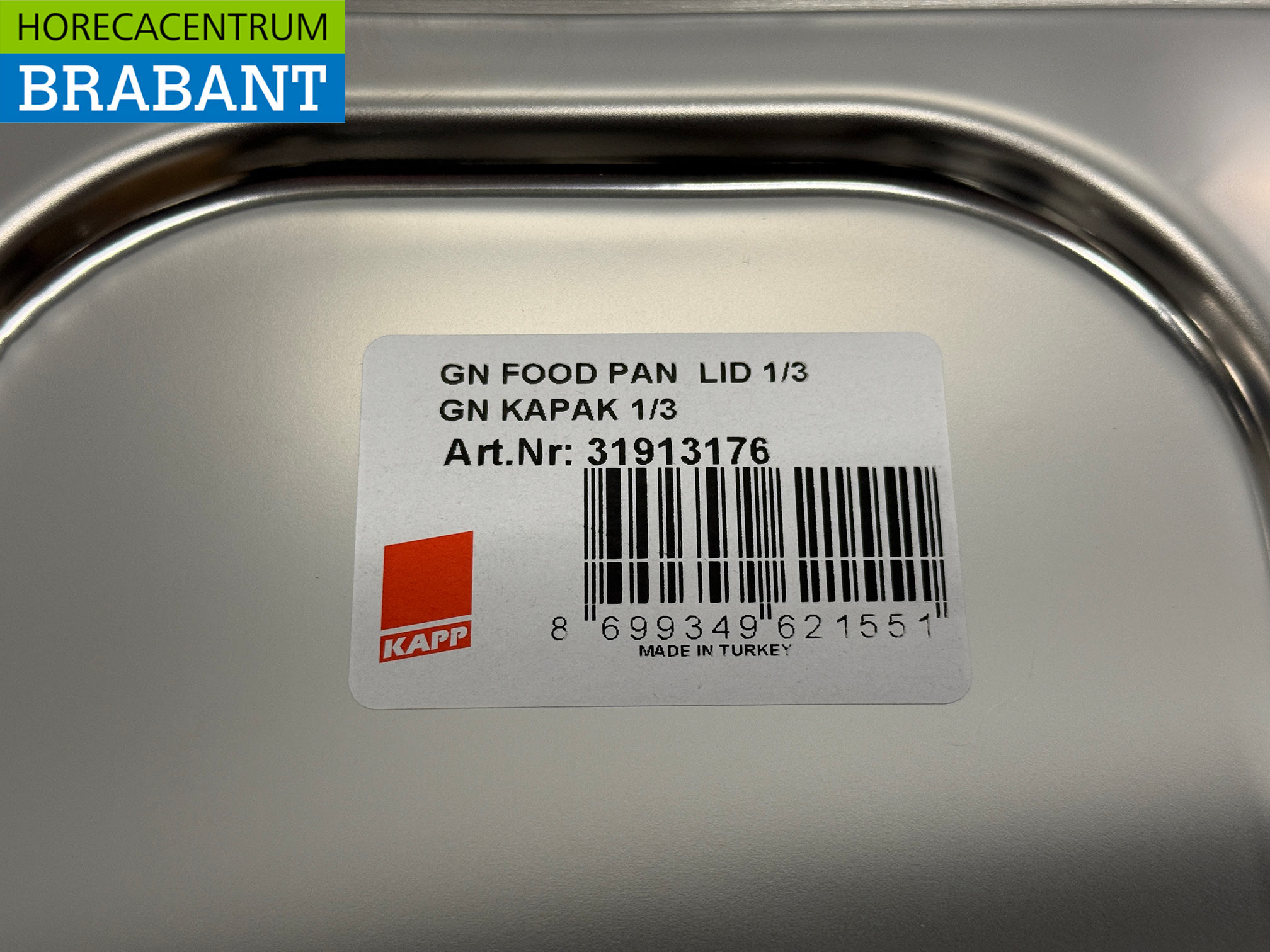 Couvercle Gastronorm KAPP en acier inoxydable Couvercle GN 1/3 Horeca – Image 5