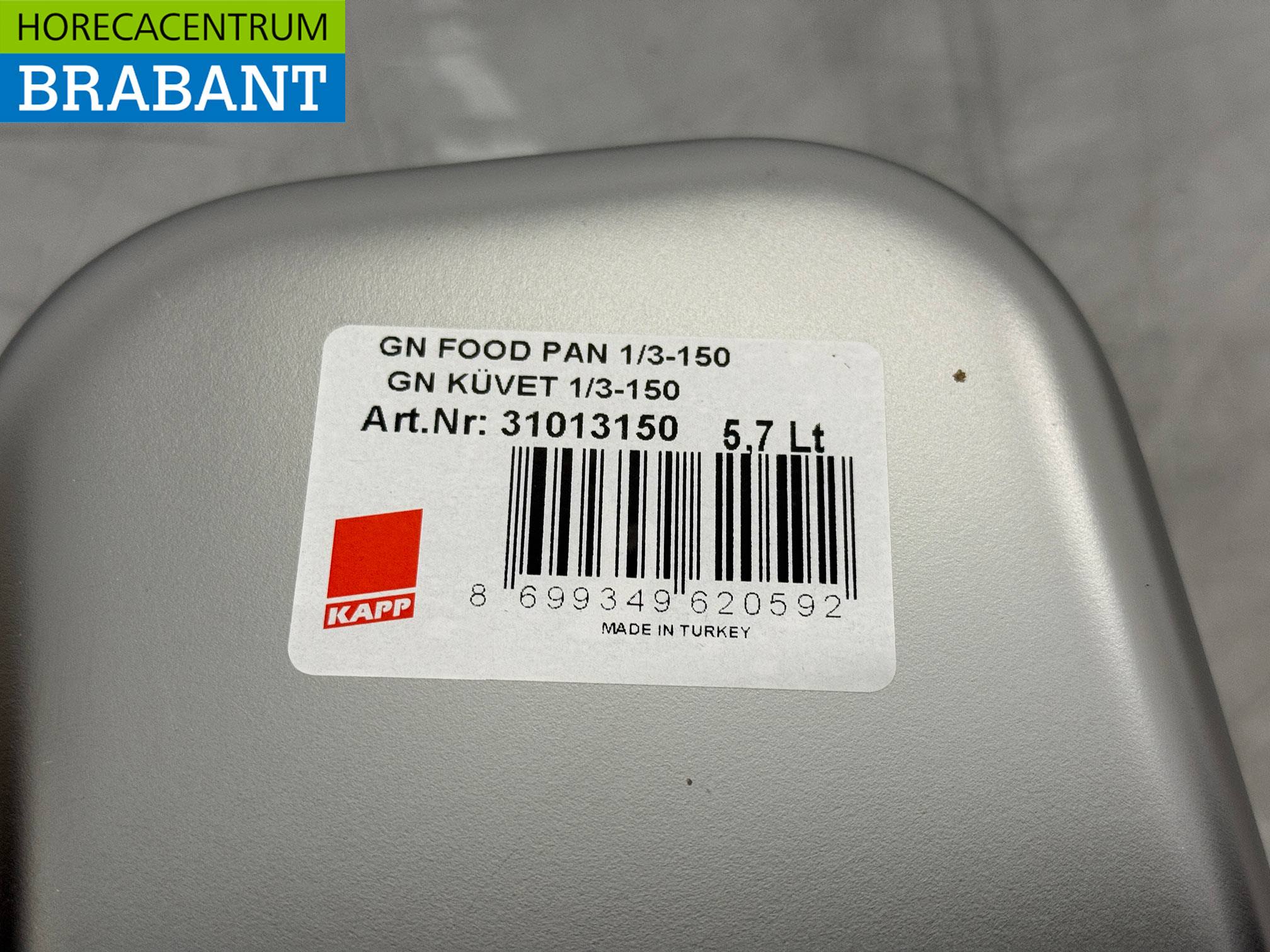 Acier inoxydable KAPP Bac gastronorme Bac GN 1/3 Profondeur 150 mm Horeca – Image 5