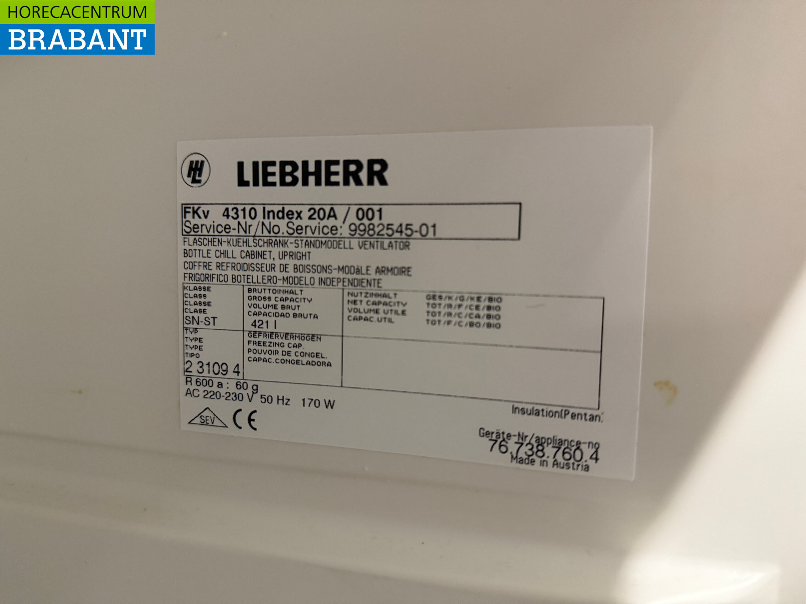 Liebherr Réfrigérateur 421 litres 230V Horeca – Image 5