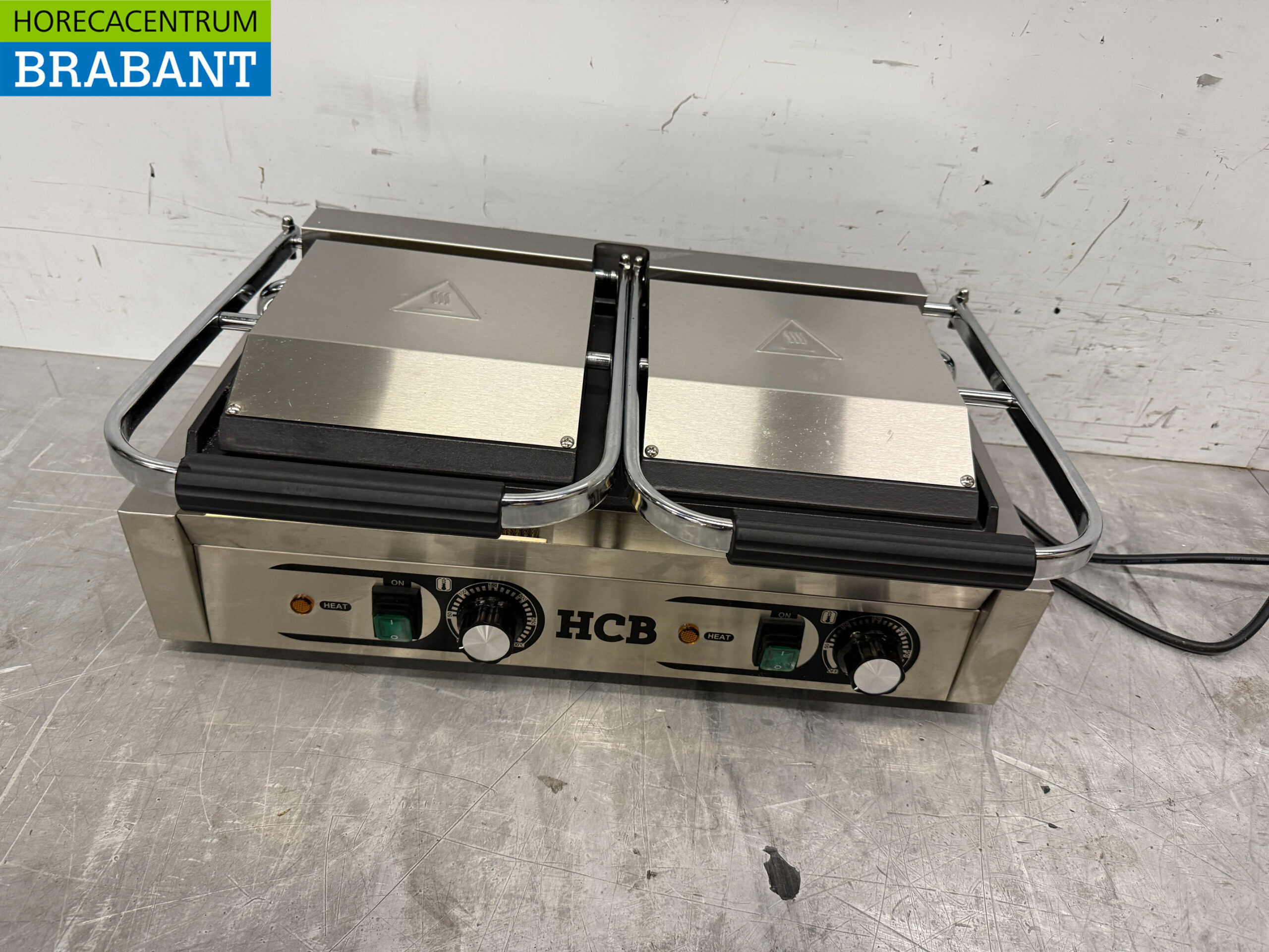 Gril à double contact en acier inoxydable Gril à panini lisse 230V Restauration