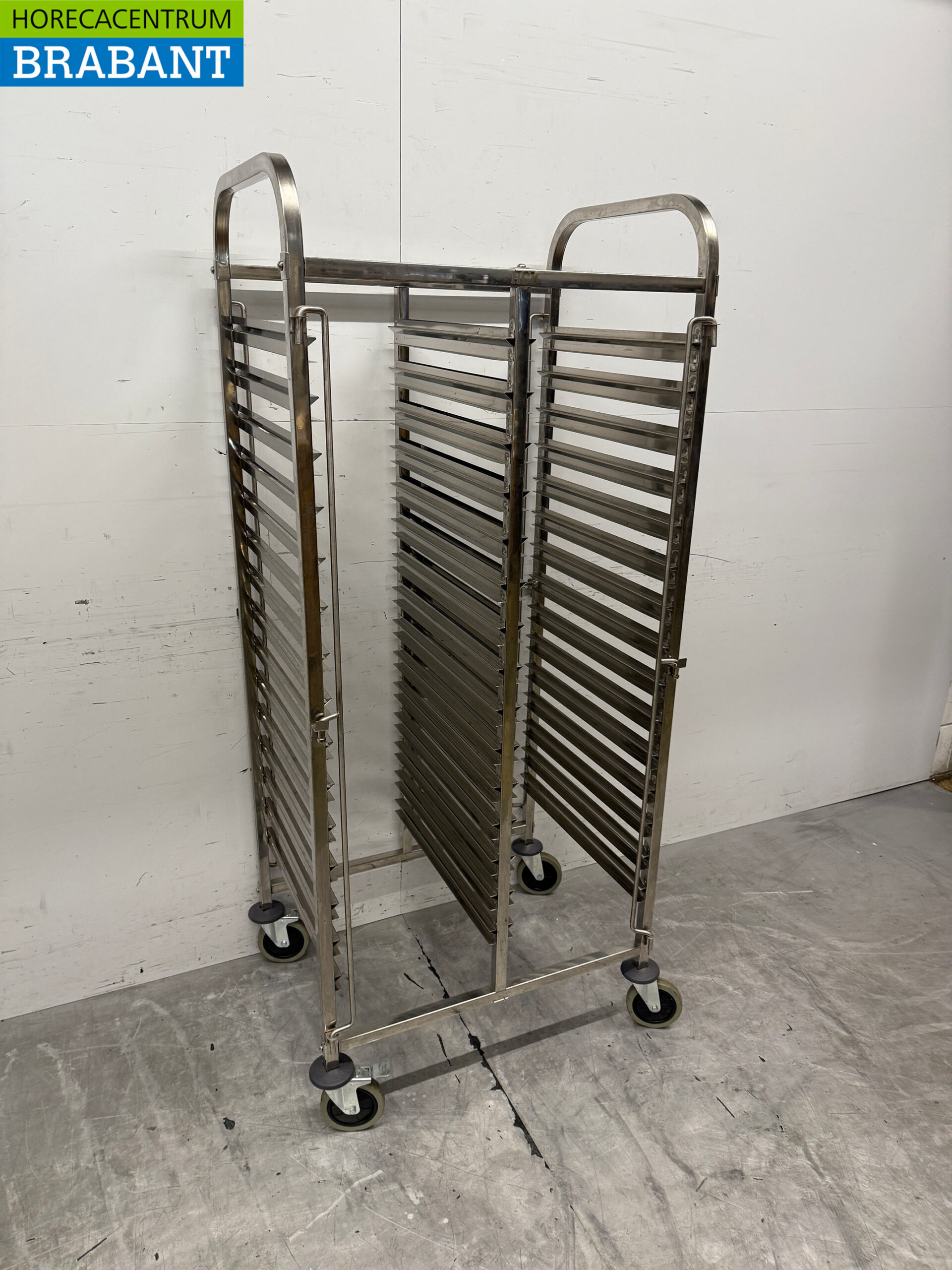 Acier inoxydable Chariot à double plateau 30 x 1/1 Gastronorm GN Catering – Image 3