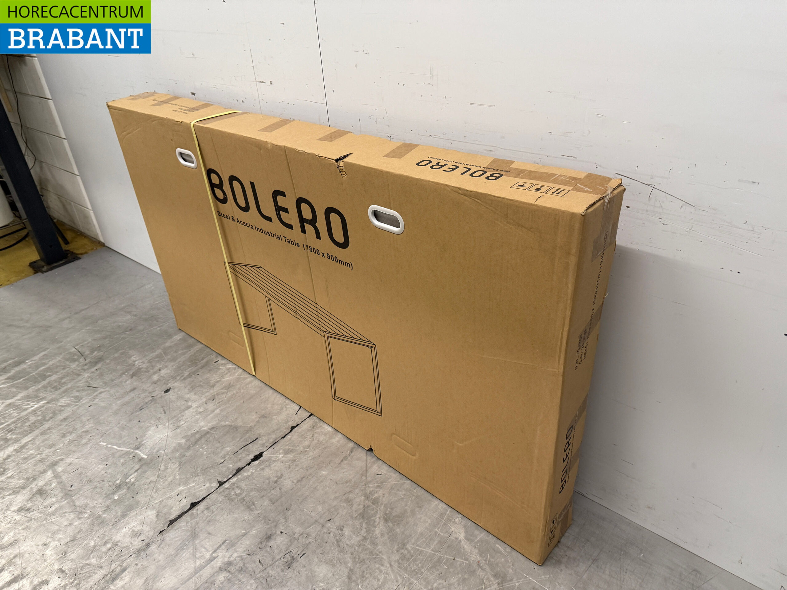 Table industrielle rectangulaire Bolero en acier et bois d'acacia 180 x 90 x 74 cm Restauration – Image 5