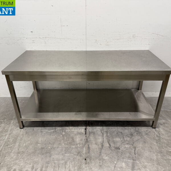 Table de travail en acier inoxydable avec étagère inférieure 160 x 70 x 73 cm Horeca