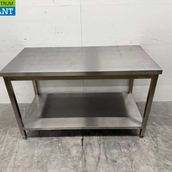 Table de travail en acier inoxydable avec étagère 140 x 70 x 86 cm Restauration