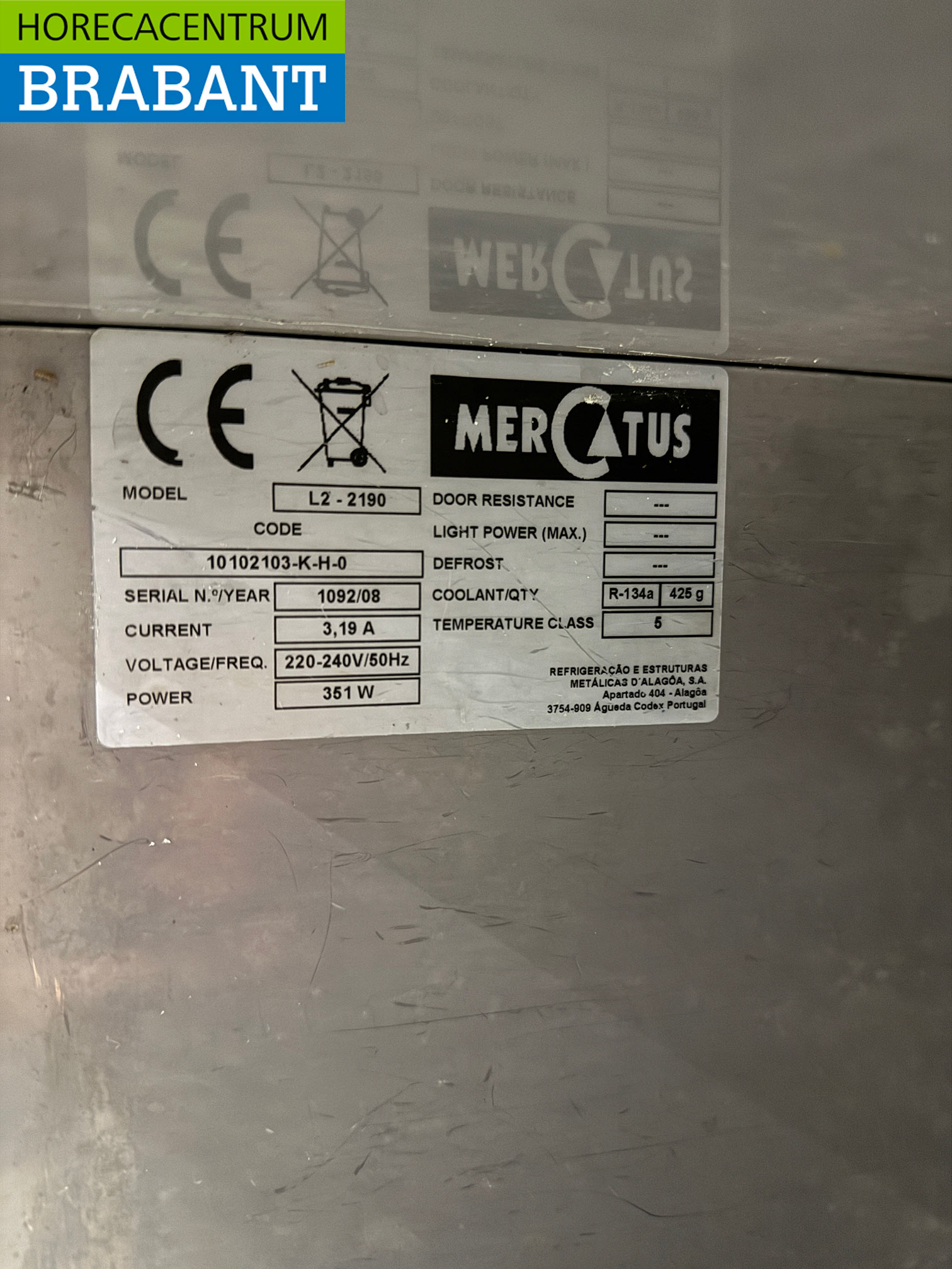 Mercatus en acier inoxydable Etabli réfrigéré 4 portes et 1 tiroir 219 cm 230V Horeca – Image 8