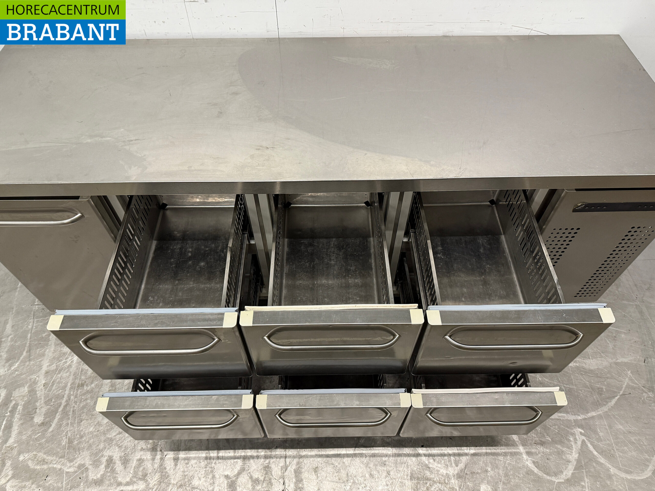 Acier inoxydable Gram Établi réfrigéré 6 tiroirs et 1 porte 216 cm 230V Horeca – Image 5