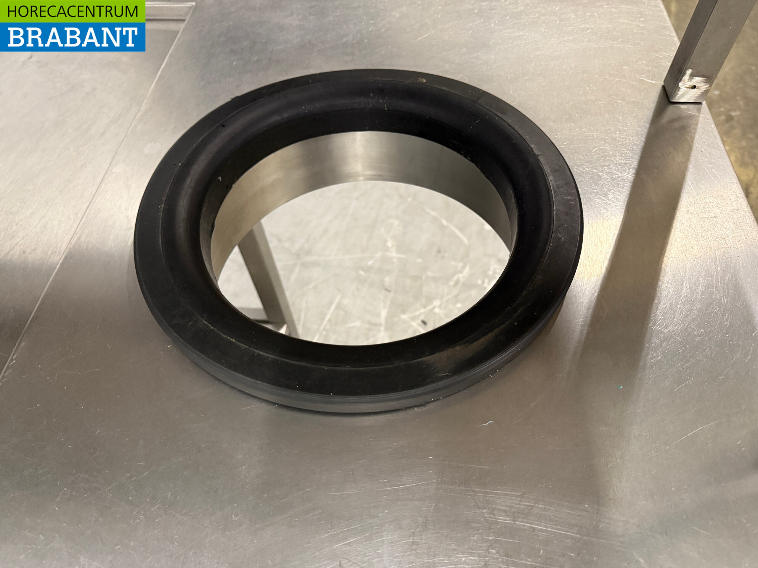 Acier inoxydable Table d'alimentation Table de dégagement avec trou pour déchets 242 x 120 x 90,5 cm Restauration – Image 4