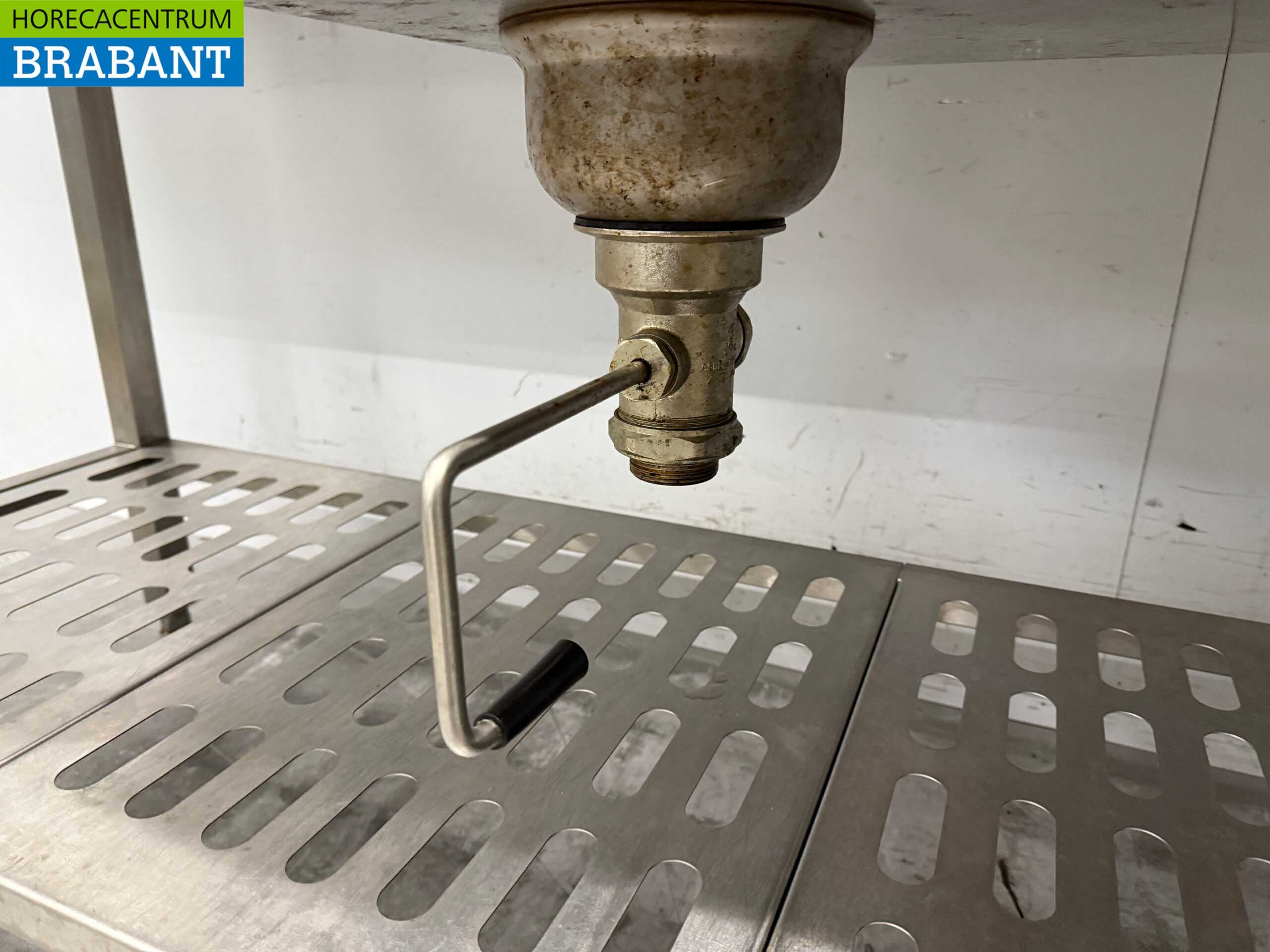 Acier inoxydable Table d'alimentation Table de dégagement avec trou pour déchets 242 x 120 x 90,5 cm Restauration – Image 6