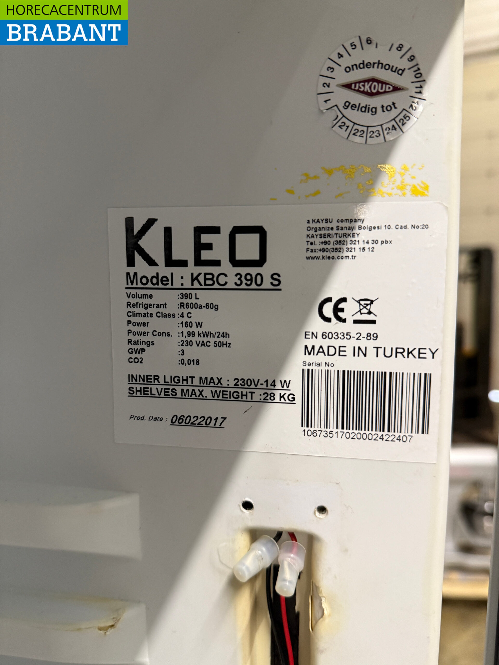 Kleo Réfrigérateur à porte vitrée 390 litres 230V Horeca – Image 5