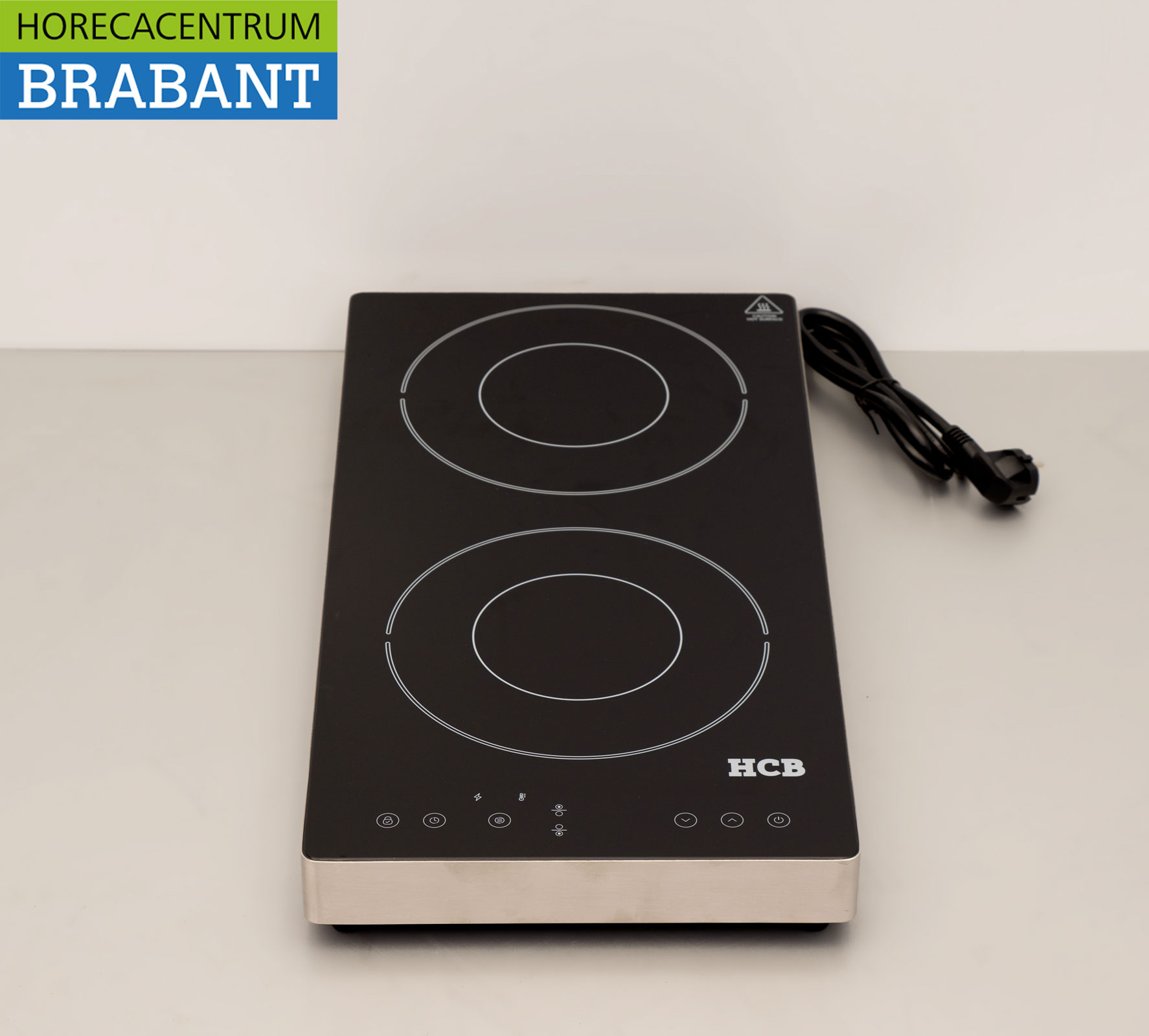 HCB RVS Plaque à induction 2 brûleurs 3,5 kW 230V Horeca