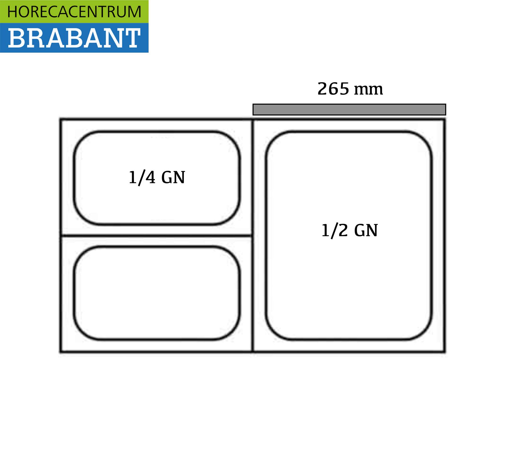 HCB GN Bande pour bain-marie longueur 265 mm, 1/2 GN Horeca – Image 3