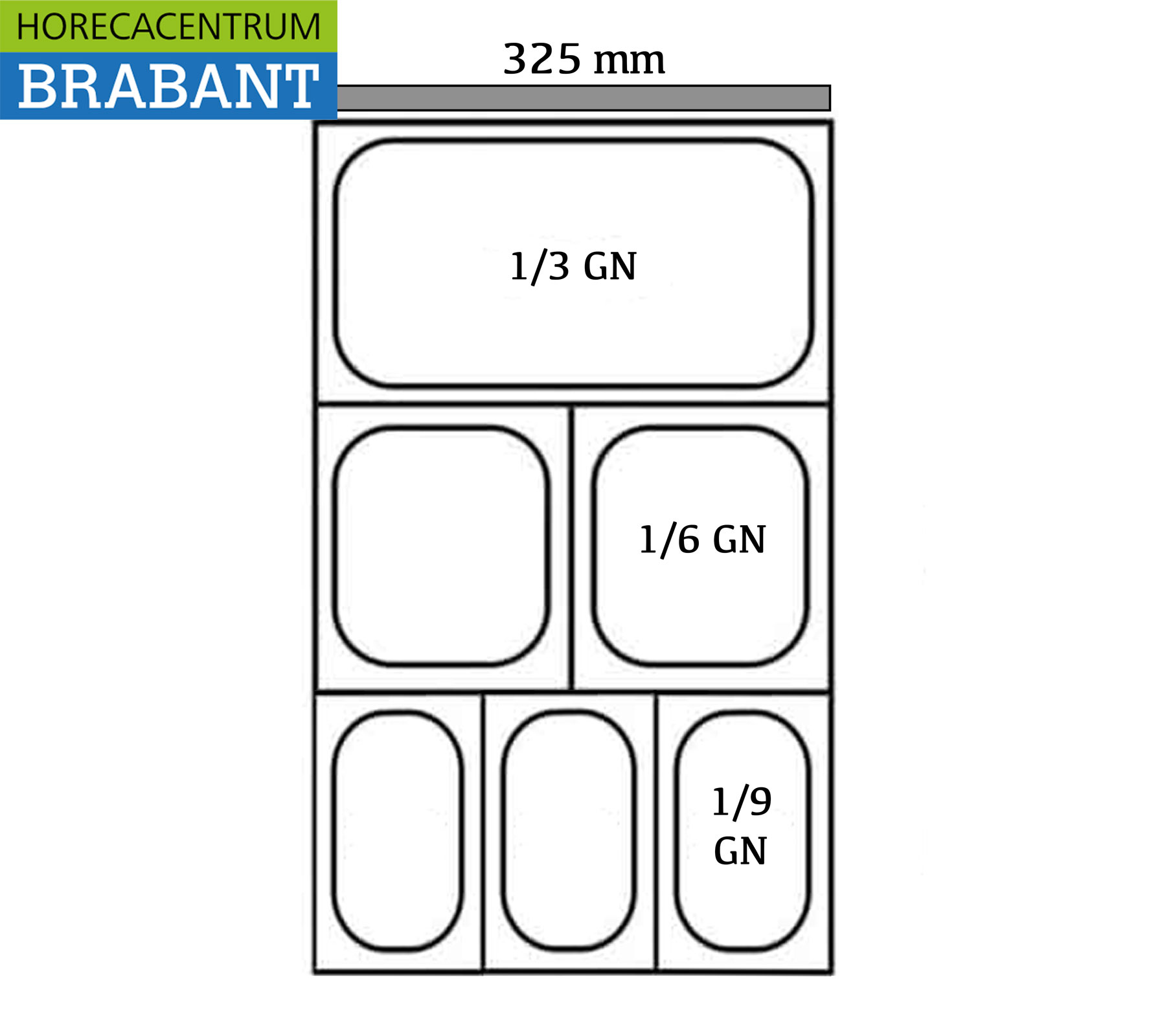 HCB GN Bande pour bain-marie longueur 325 mm, 1/3 GN Horeca – Image 3