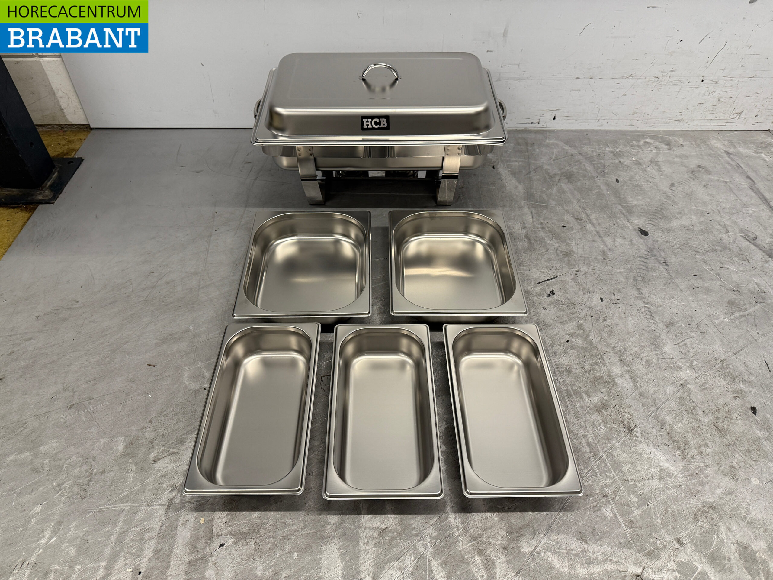 Set de casseroles en acier inoxydable HCB 1 x 1/1, 2 x 1/2 et 3 x 1/3 GN Horeca