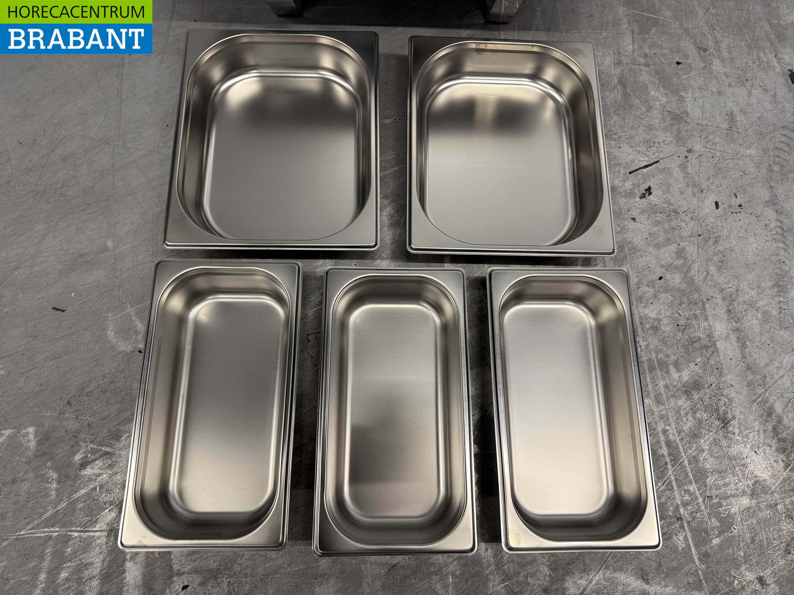 Set de casseroles en acier inoxydable HCB 1 x 1/1, 2 x 1/2 et 3 x 1/3 GN Horeca – Image 5