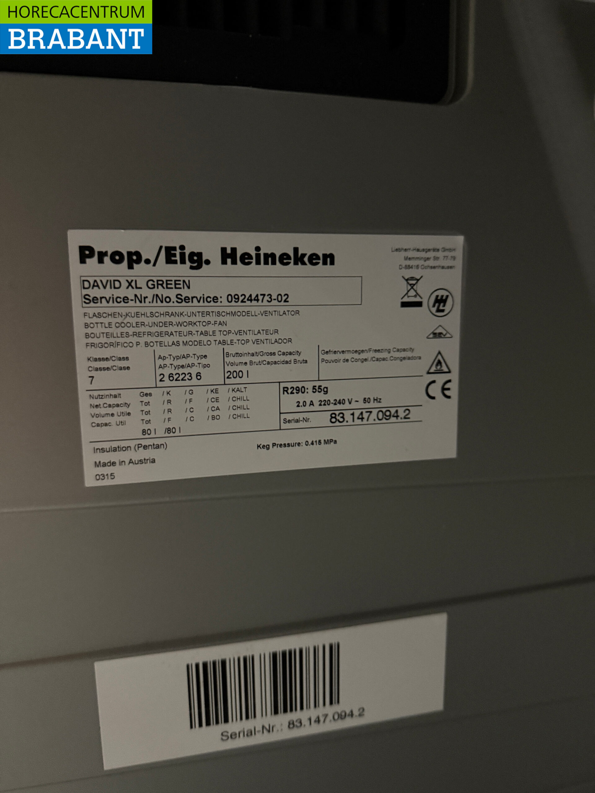 David Cooling refroidisseur de fûts 200 litres 230V Horeca – Image 5