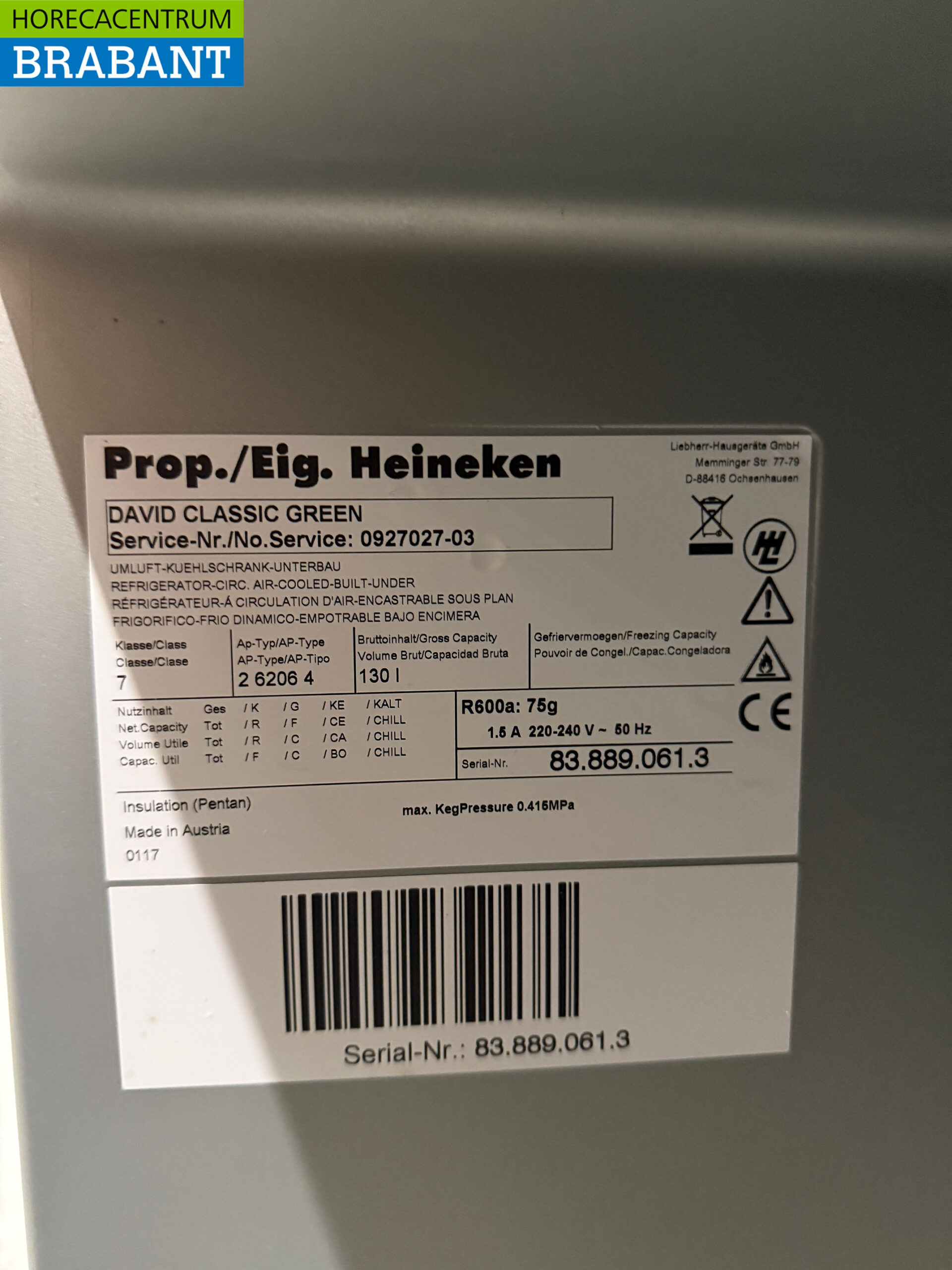 David Cooling refroidisseur de fûts 130 litres 230V Horeca – Image 5