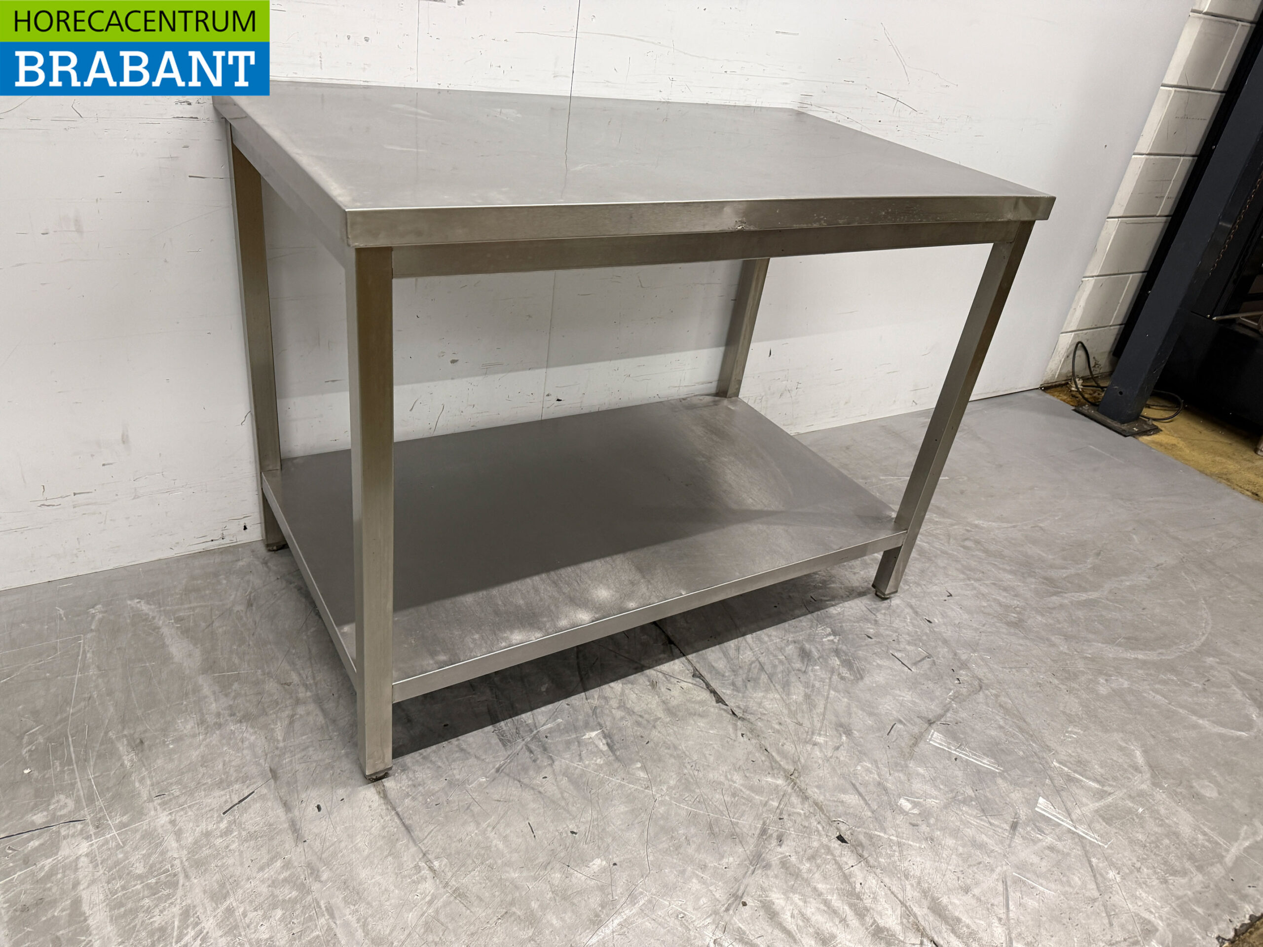 Table de travail en acier inoxydable avec étagère 120 x 70 x 89 cm Horeca – Image 2