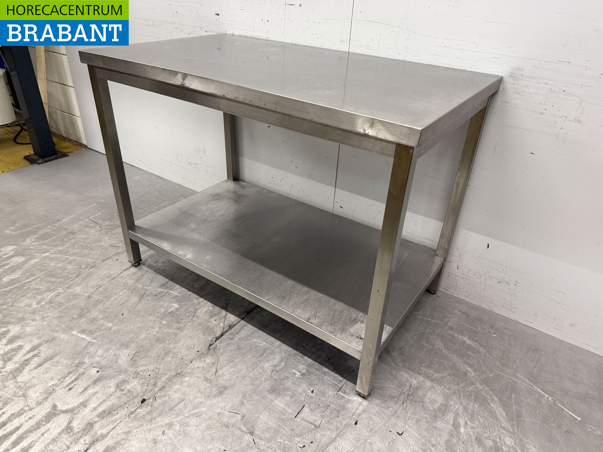 Table de travail en acier inoxydable avec étagère 120 x 70 x 89 cm Horeca – Image 3