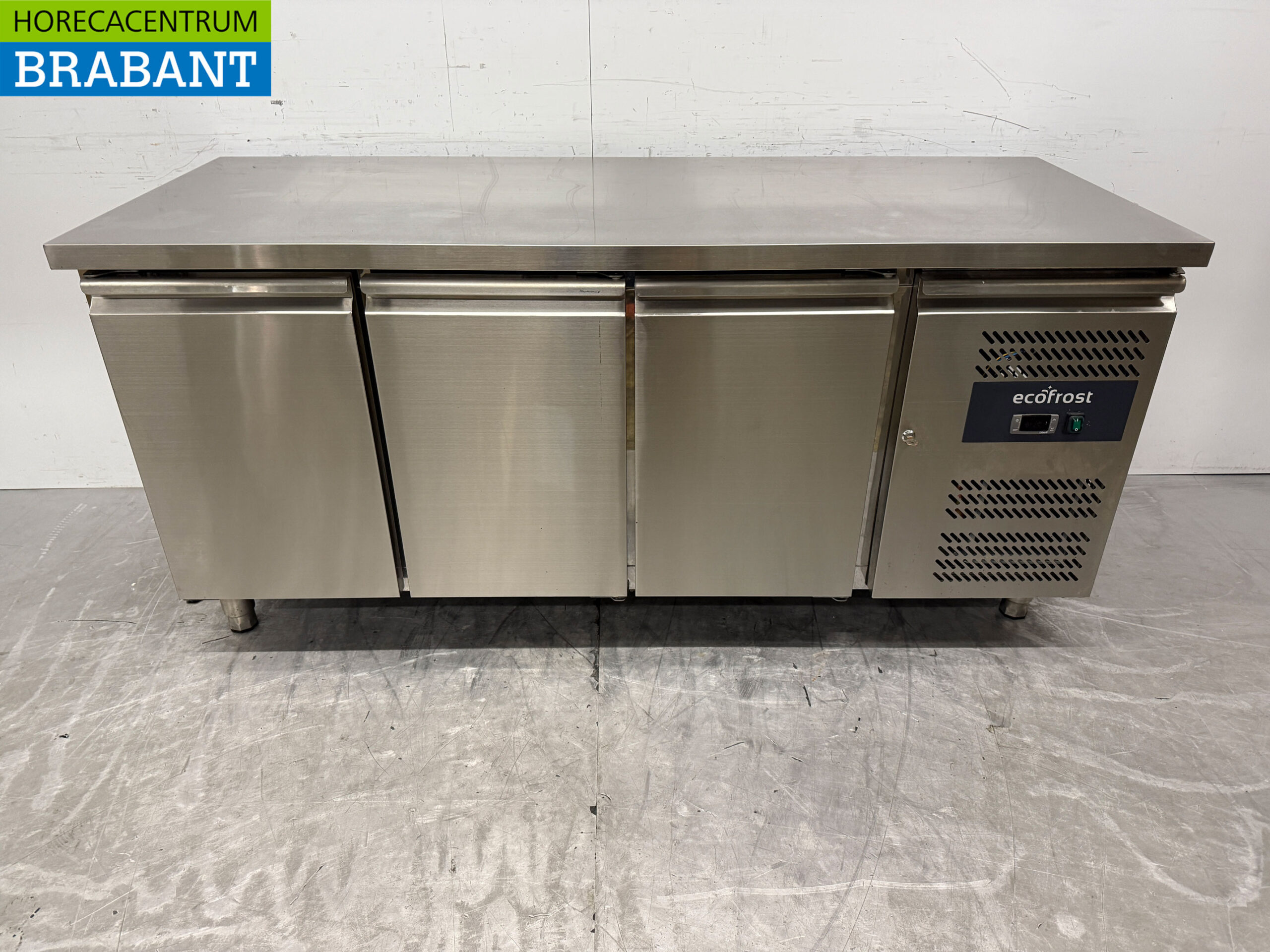 Etabli réfrigéré Ecofrost en acier inoxydable 3 portes 179,5 cm 230V Horeca