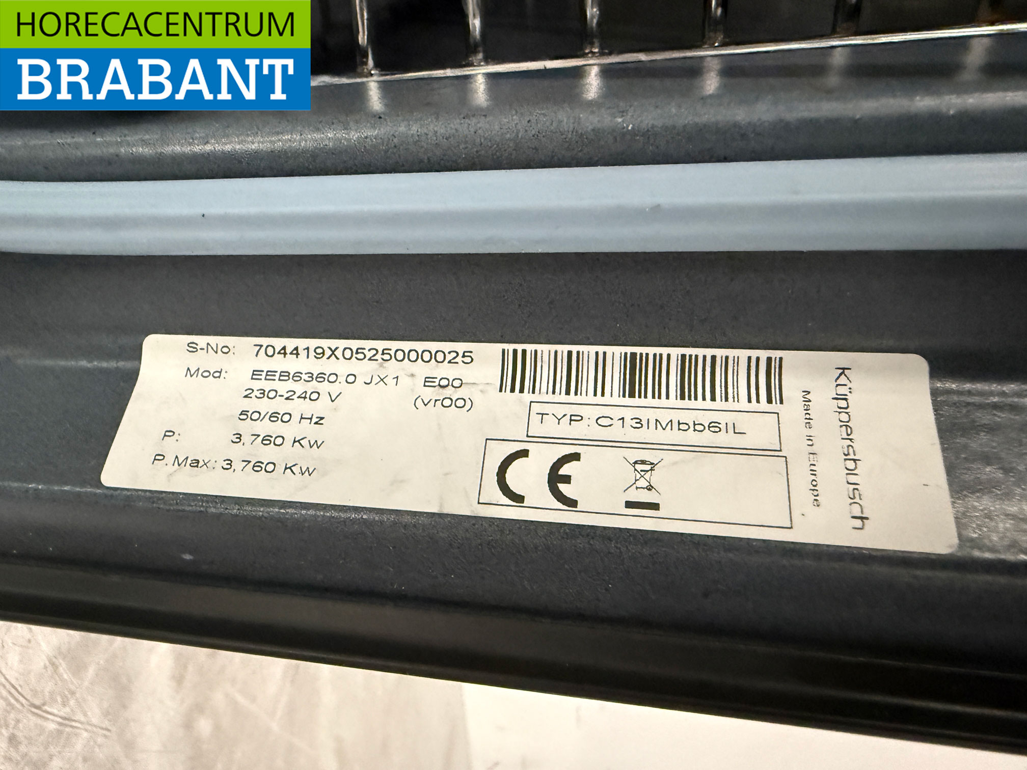 Four à air chaud Kuppersbusch en acier inoxydable Four à convection encastrable 230V Horeca – Image 7