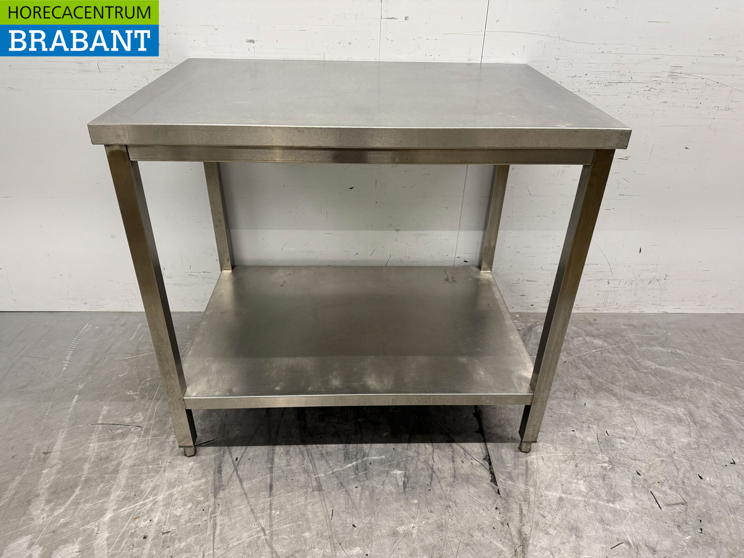 Table de travail en acier inoxydable avec étagère 100 x 70 x 92 cm Restauration