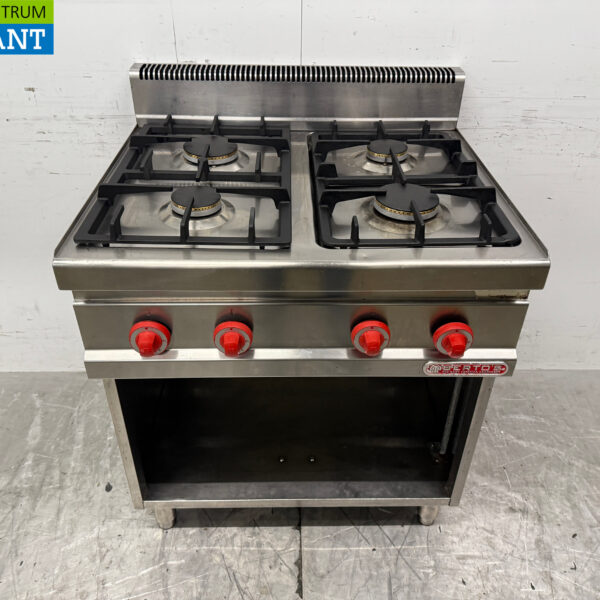 Réchaud à gaz 4 feux Berto's en acier inoxydable 80 cm GAS Horeca