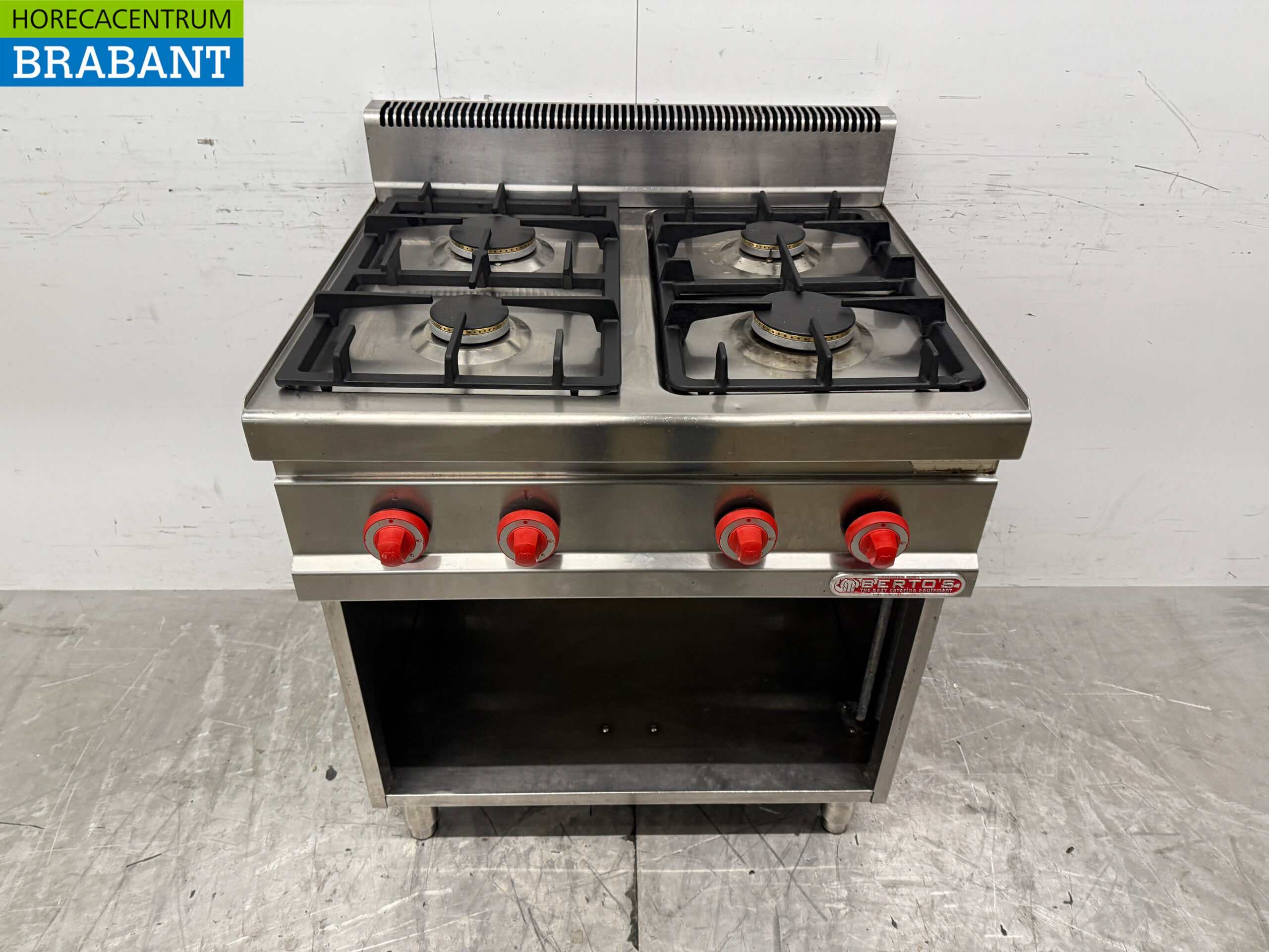 Réchaud à gaz 4 feux Berto's en acier inoxydable 80 cm GAS Horeca