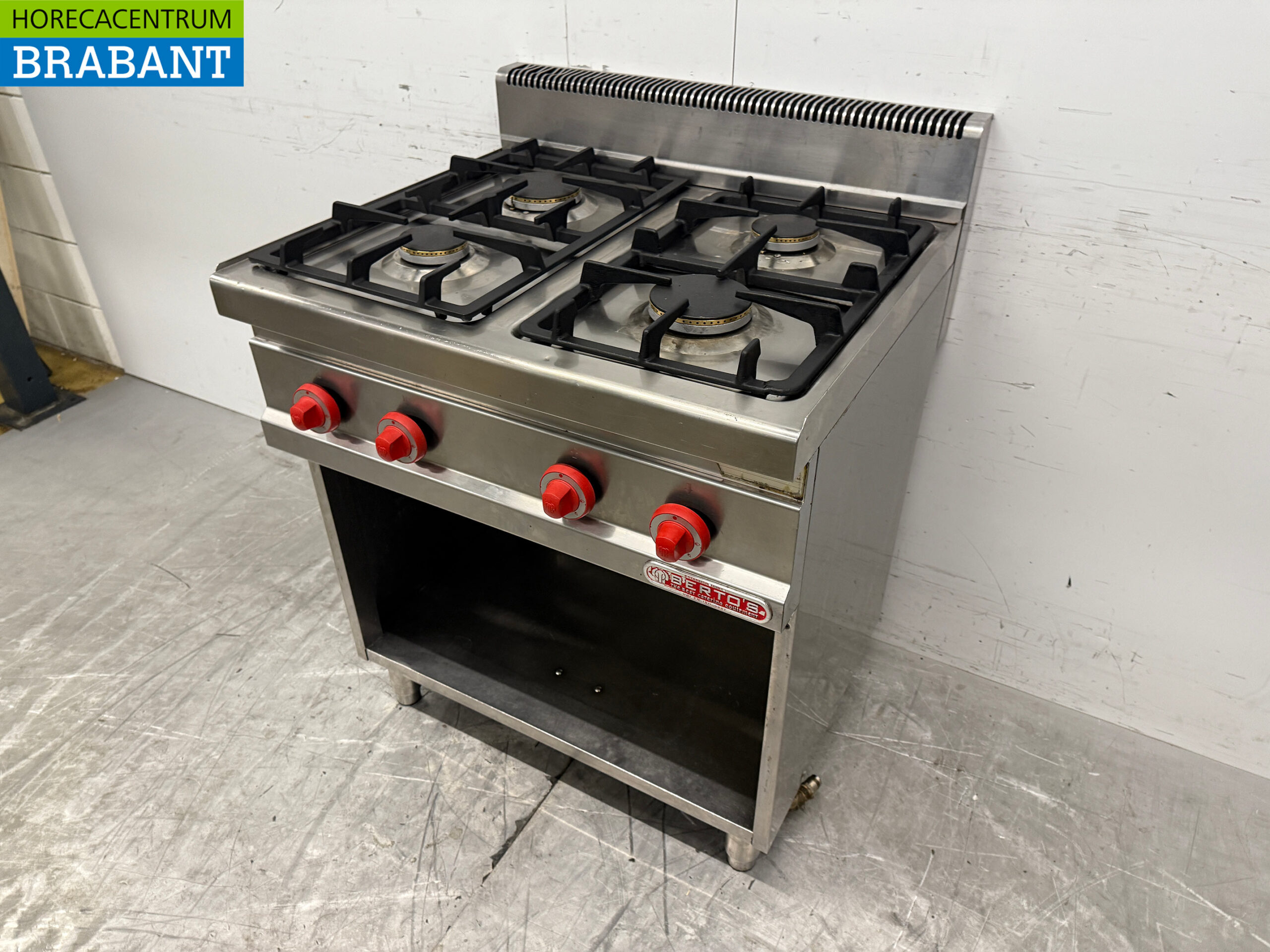 Réchaud à gaz 4 feux Berto's en acier inoxydable 80 cm GAS Horeca – Image 2