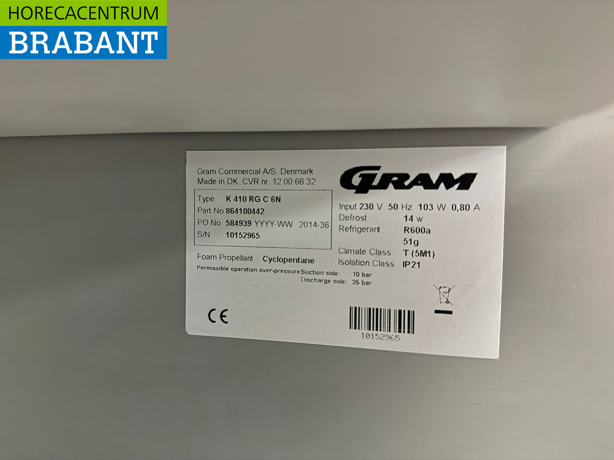 Réfrigérateur mobile Gram en acier inoxydable 346 litres 230V Restauration – Image 5