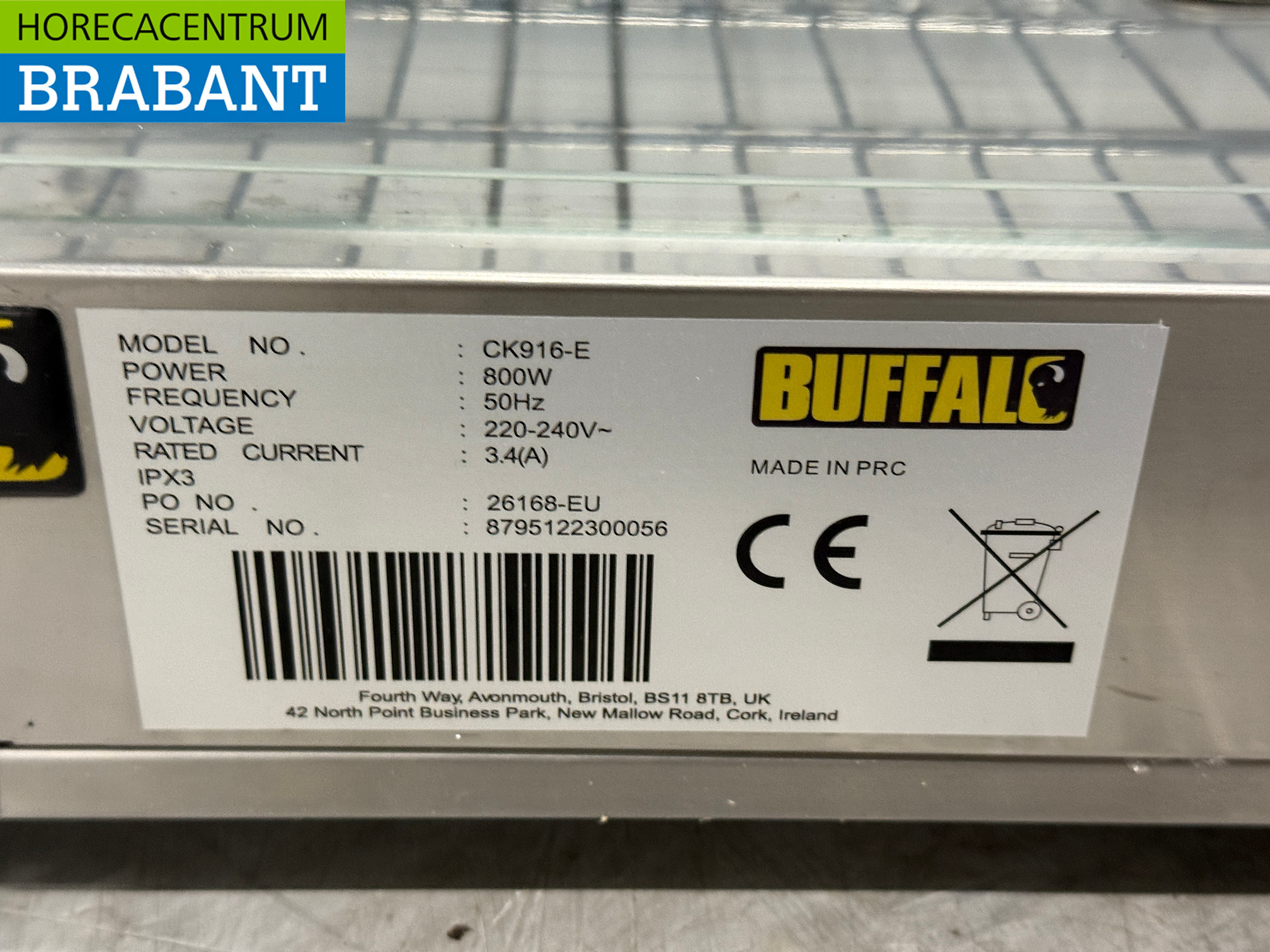 Vitrine Buffalo Hot Display en acier inoxydable 55 cm 230V Horeca – Image 6