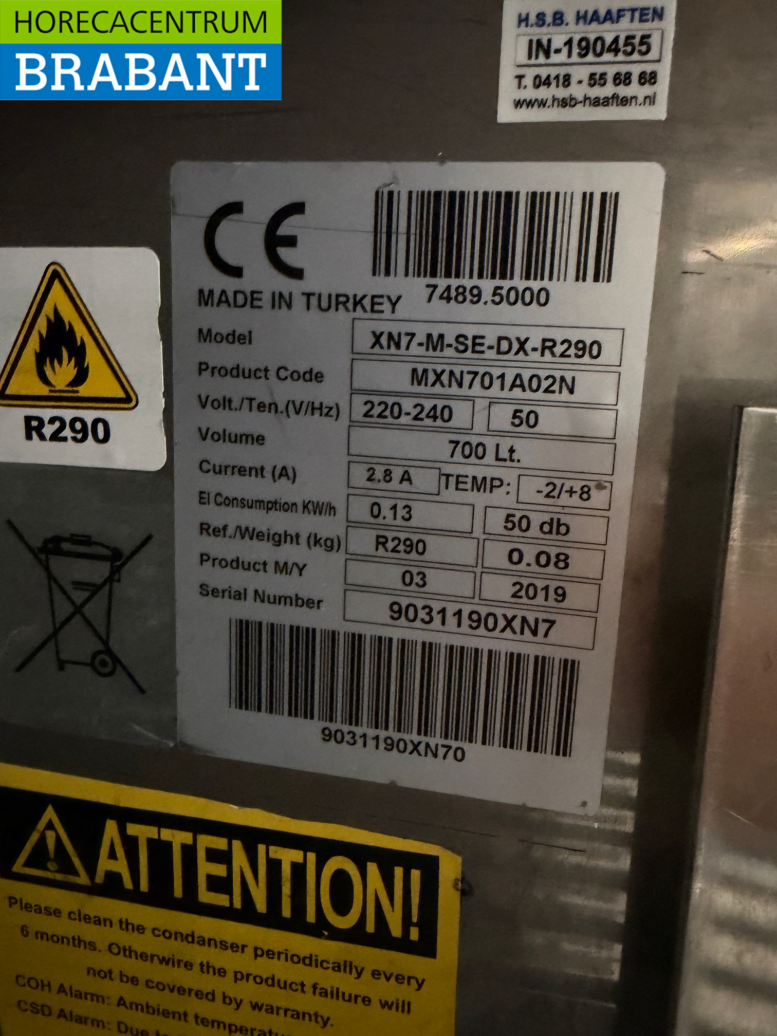 Réfrigérateur Combisteel en acier inoxydable 700 litres 230V Horeca – Image 5