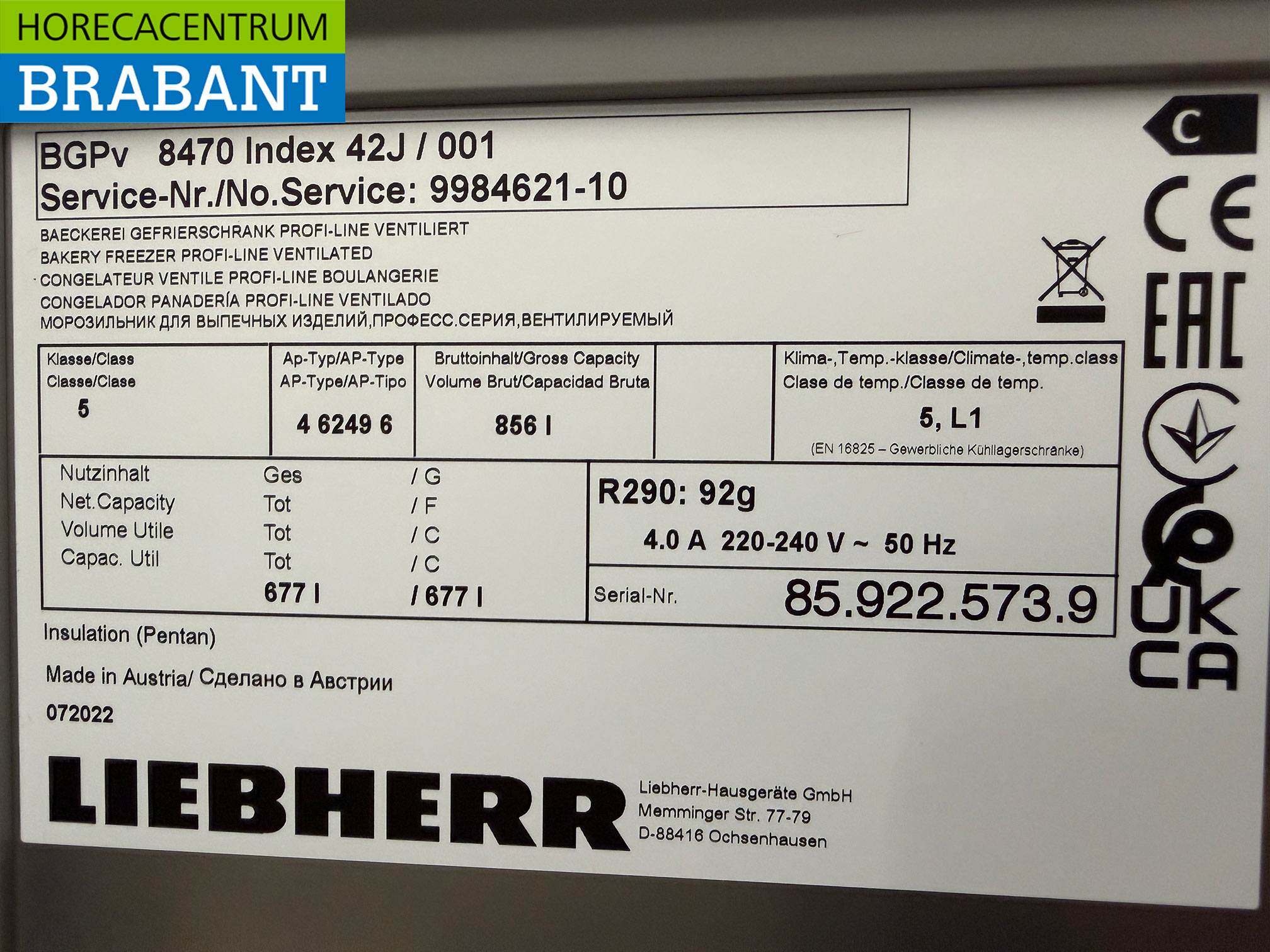 Congélateur Liebherr Profiline en acier inoxydable 856 litres 230V Horeca – Image 6