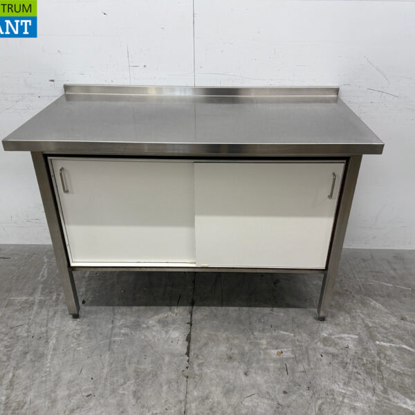Armoire de travail en acier inoxydable 2 portes coulissantes Trespa 128,5 x 65 x 90 cm Restauration