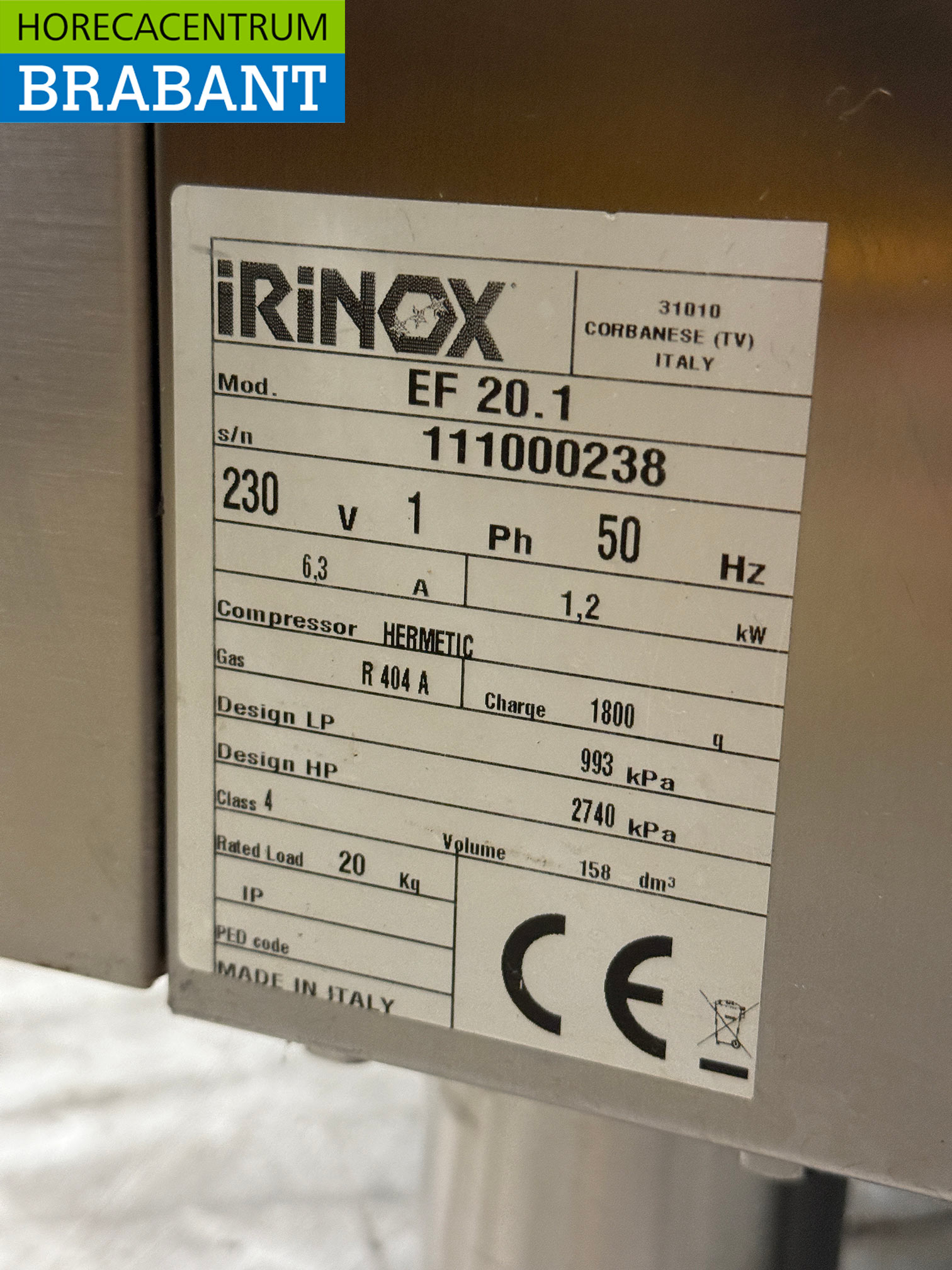 Irinox Blastchiller en acier inoxydable 2 x 60/40 cm 230V Horeca – Image 6