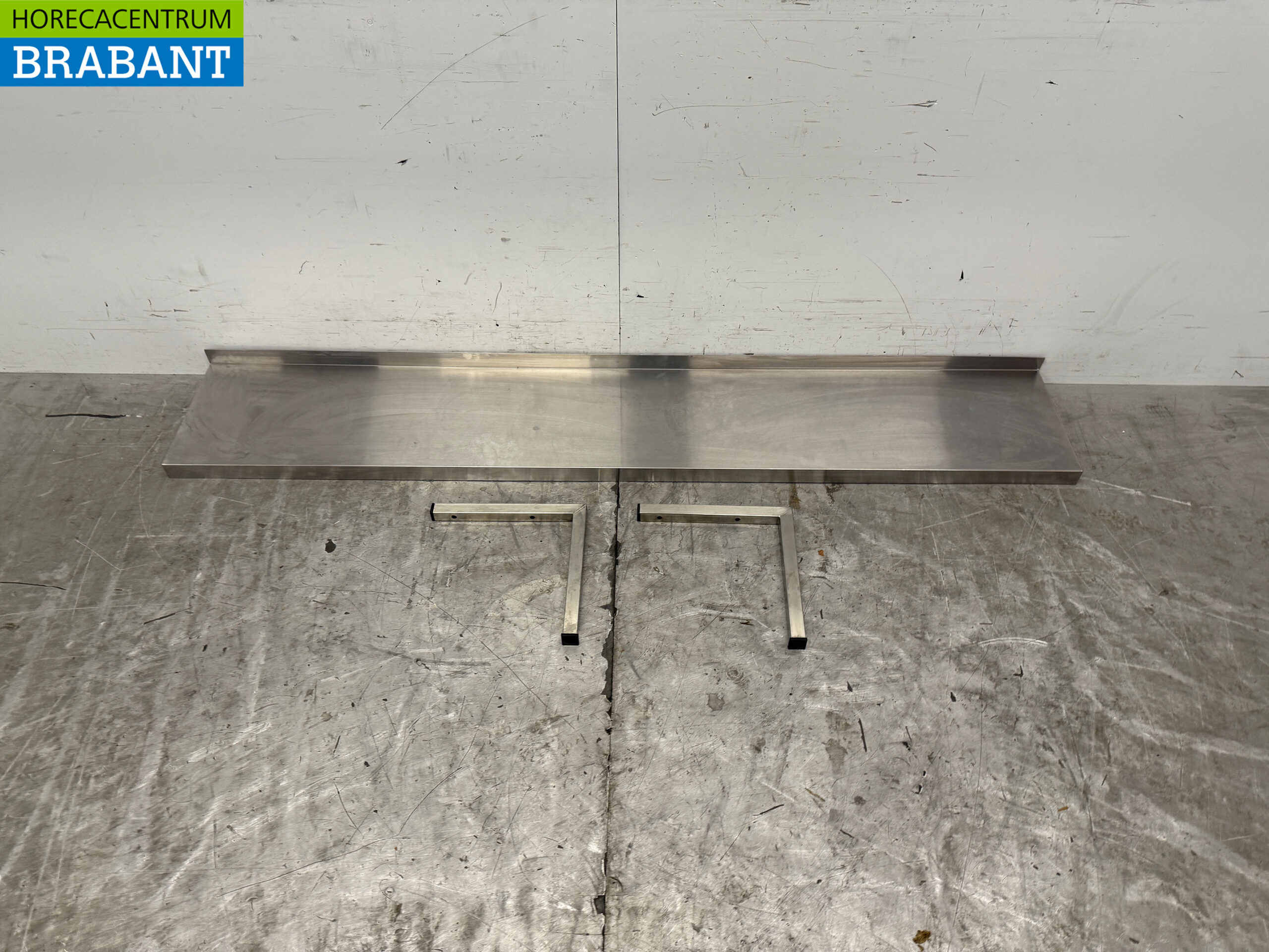 Acier inoxydable Tablette murale avec supports 180 x 30 cm Restauration