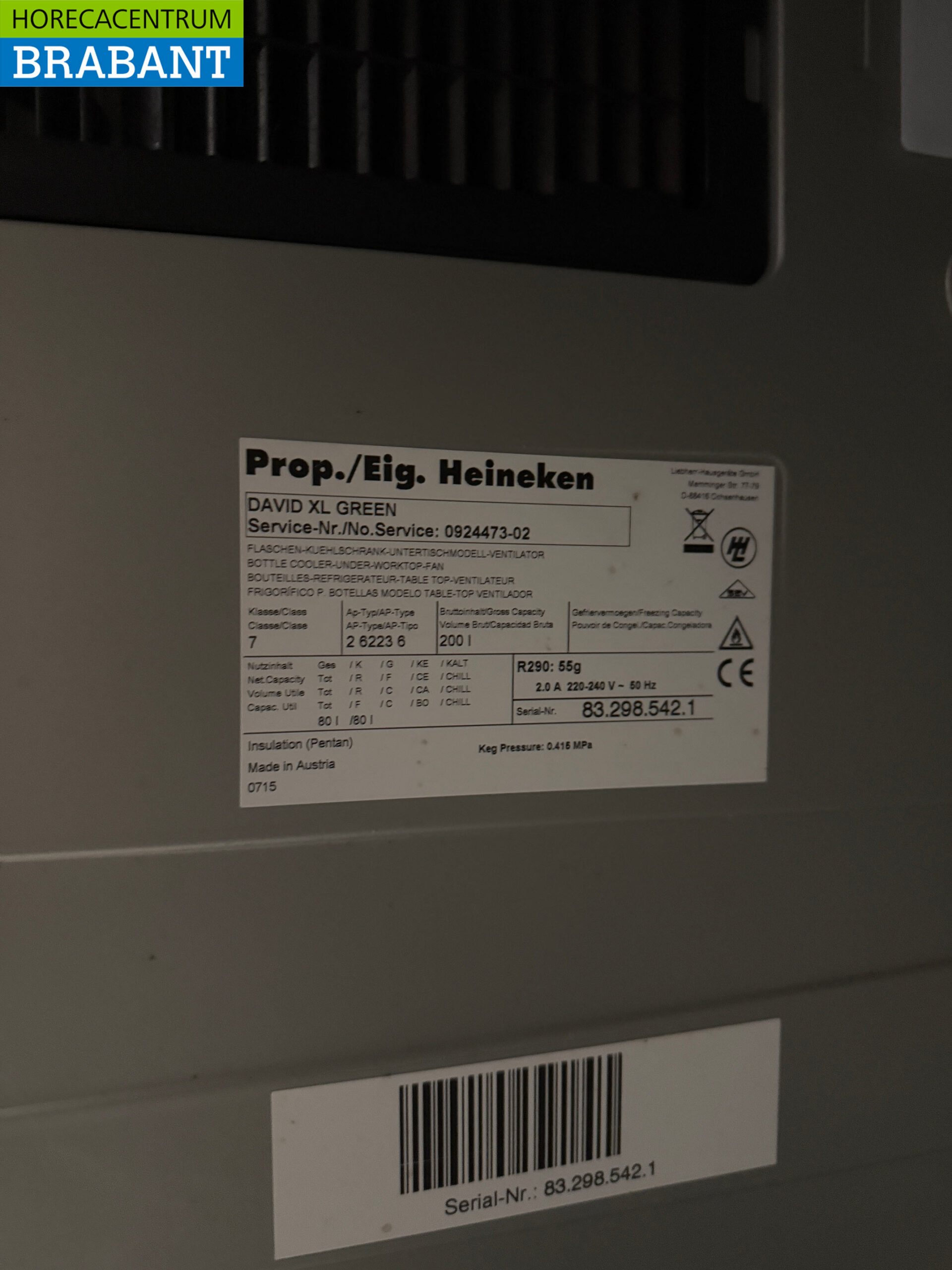 David Cooling refroidisseur de fûts 200 litres 230V Horeca – Image 5