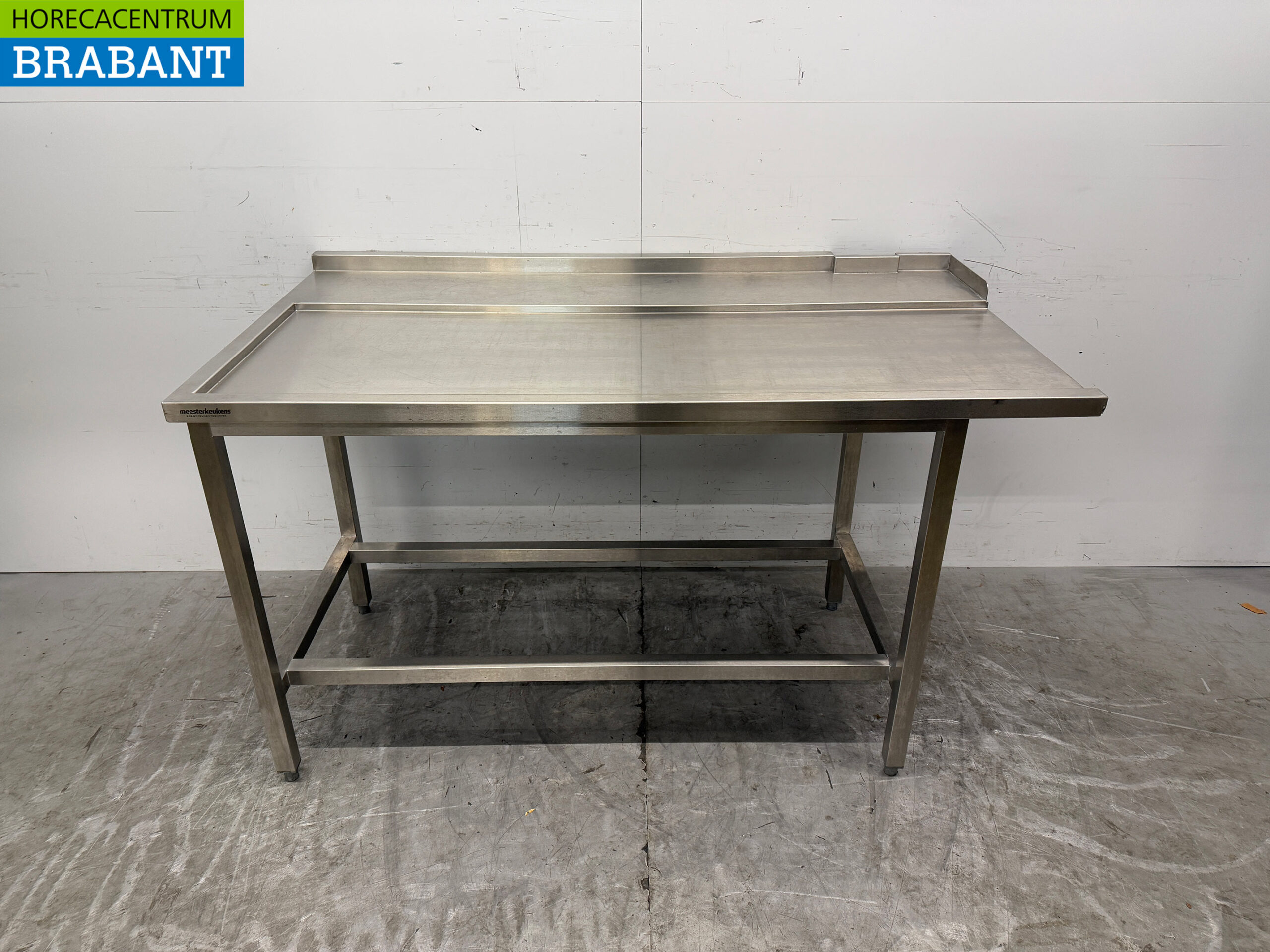 Acier inoxydable Table d'égouttage T.B.V. Lave-vaisselle coulissant 159 x 87 x 91,5 cm Horeca