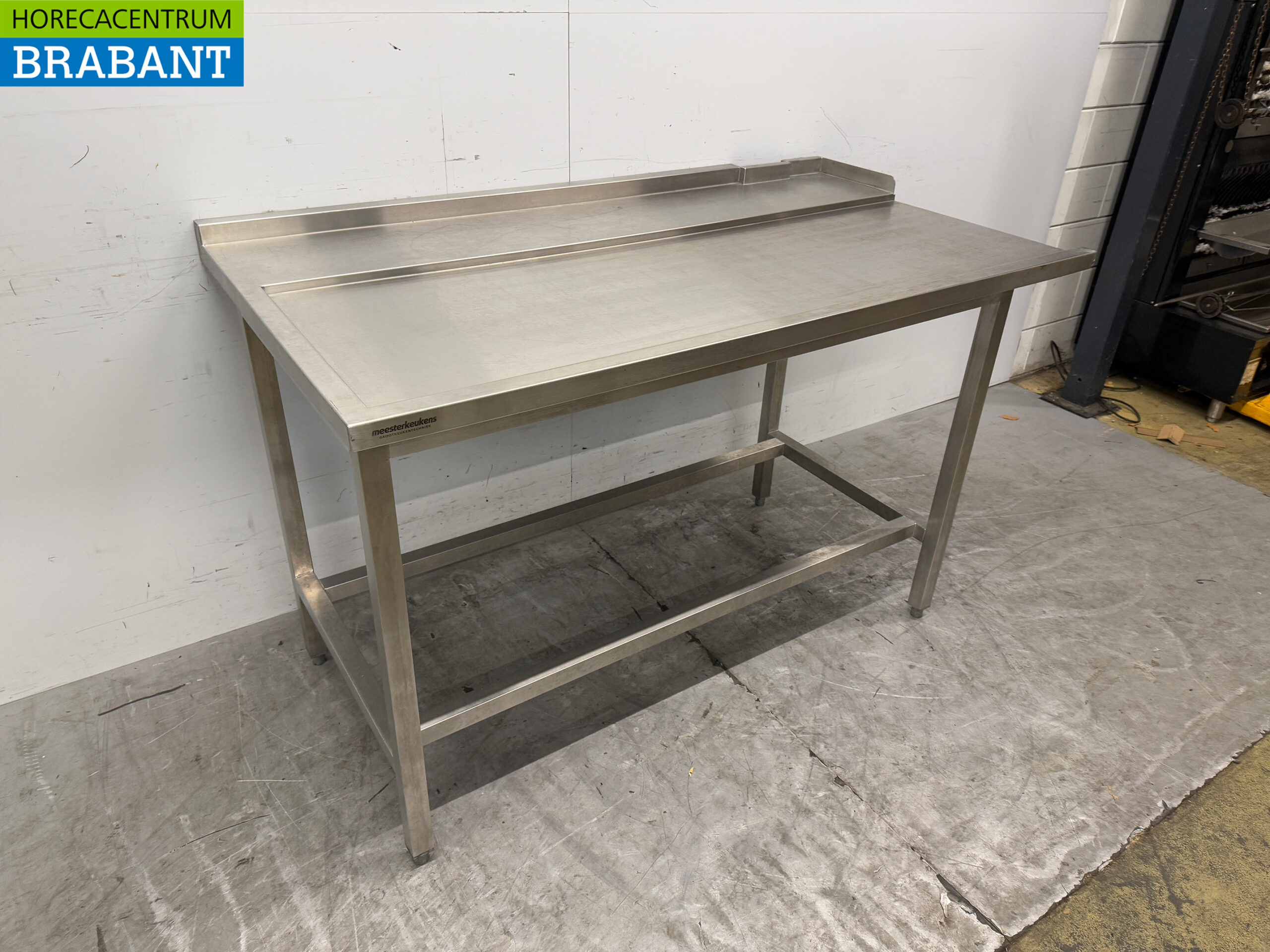 Acier inoxydable Table d'égouttage T.B.V. Lave-vaisselle coulissant 159 x 87 x 91,5 cm Horeca – Image 2