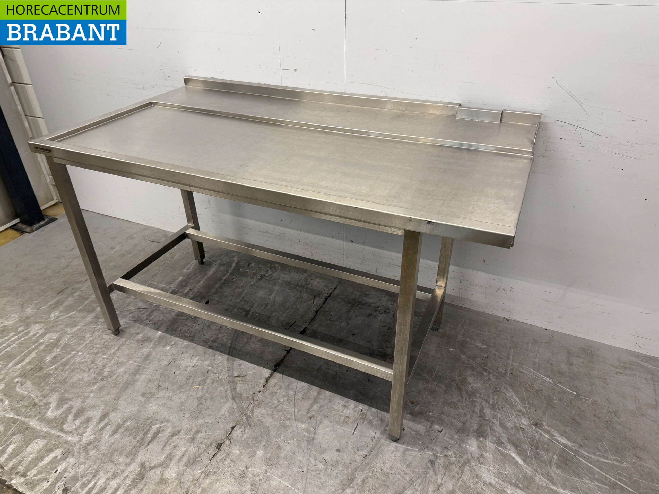 Acier inoxydable Table d'égouttage T.B.V. Lave-vaisselle coulissant 159 x 87 x 91,5 cm Horeca – Image 3