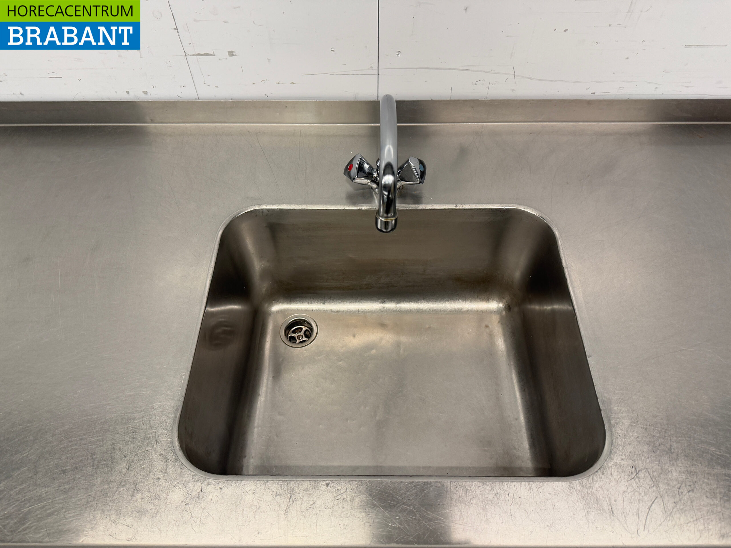 Évier en acier inoxydable Évier avec robinet 200 x 70 x 90,5 cm Restauration – Image 4
